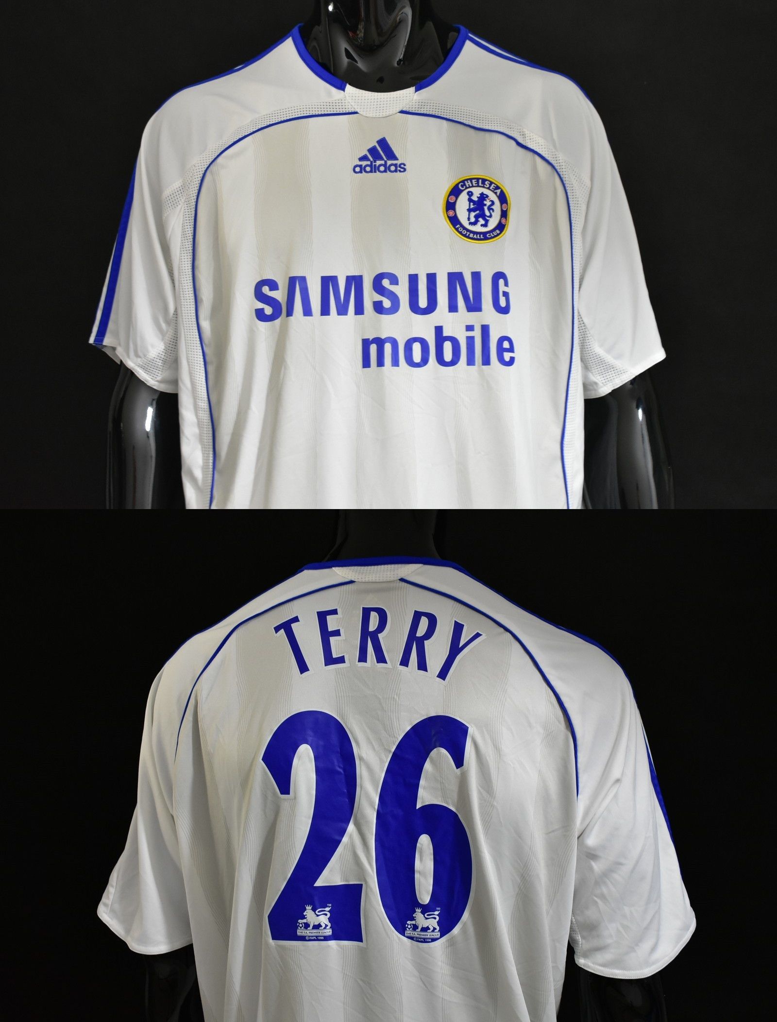 image of 2006-2007 Adidas Chelsea Fc Away Jersey Terry Size XL in White, Men's