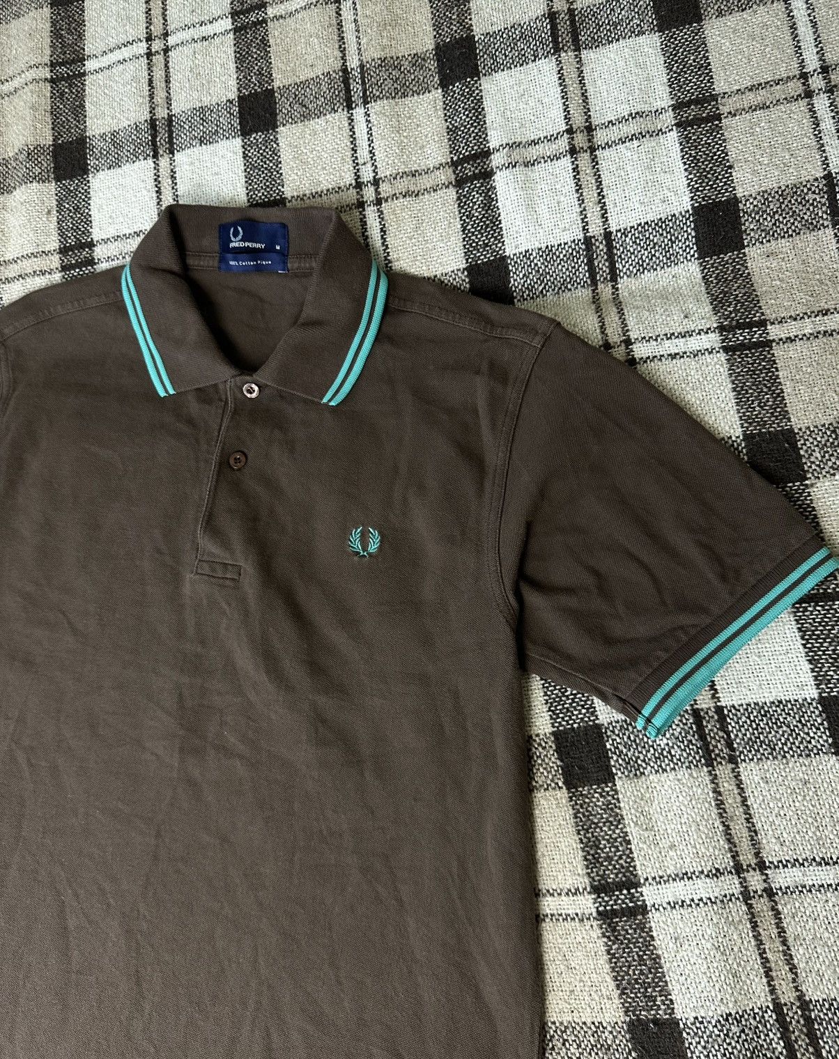 Fred Perry Vintage Fred Perry Brown/ Teal Polo Size M Nice condition Size US M / EU 48-50 / 2 - 3 Thumbnail