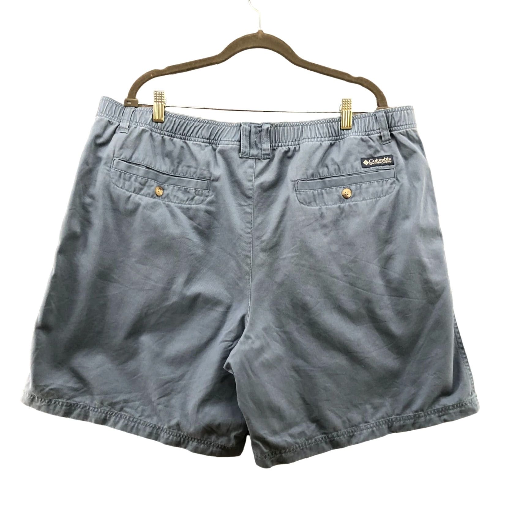 Vintage Columbia Mens XL Shorts Casual Chino 8" Relaxed Fit Blue Cotton Spring Summer Outdoor Size US 36 / EU 52 - 2 Thumbnail