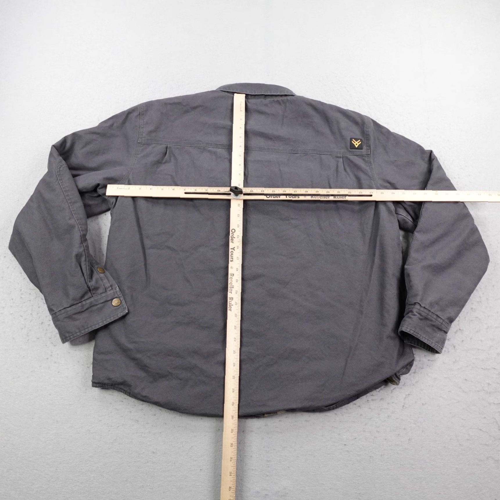 Vintage Hawx Jacket Mens XL Gray Quilted Shacket Heavy Duty Snap Up Lined Pockets Cotton Blend Canvas Outdoor Workwear Casual Autumn Winter Mens Size US XL / EU 56 / 4 - 6 Thumbnail