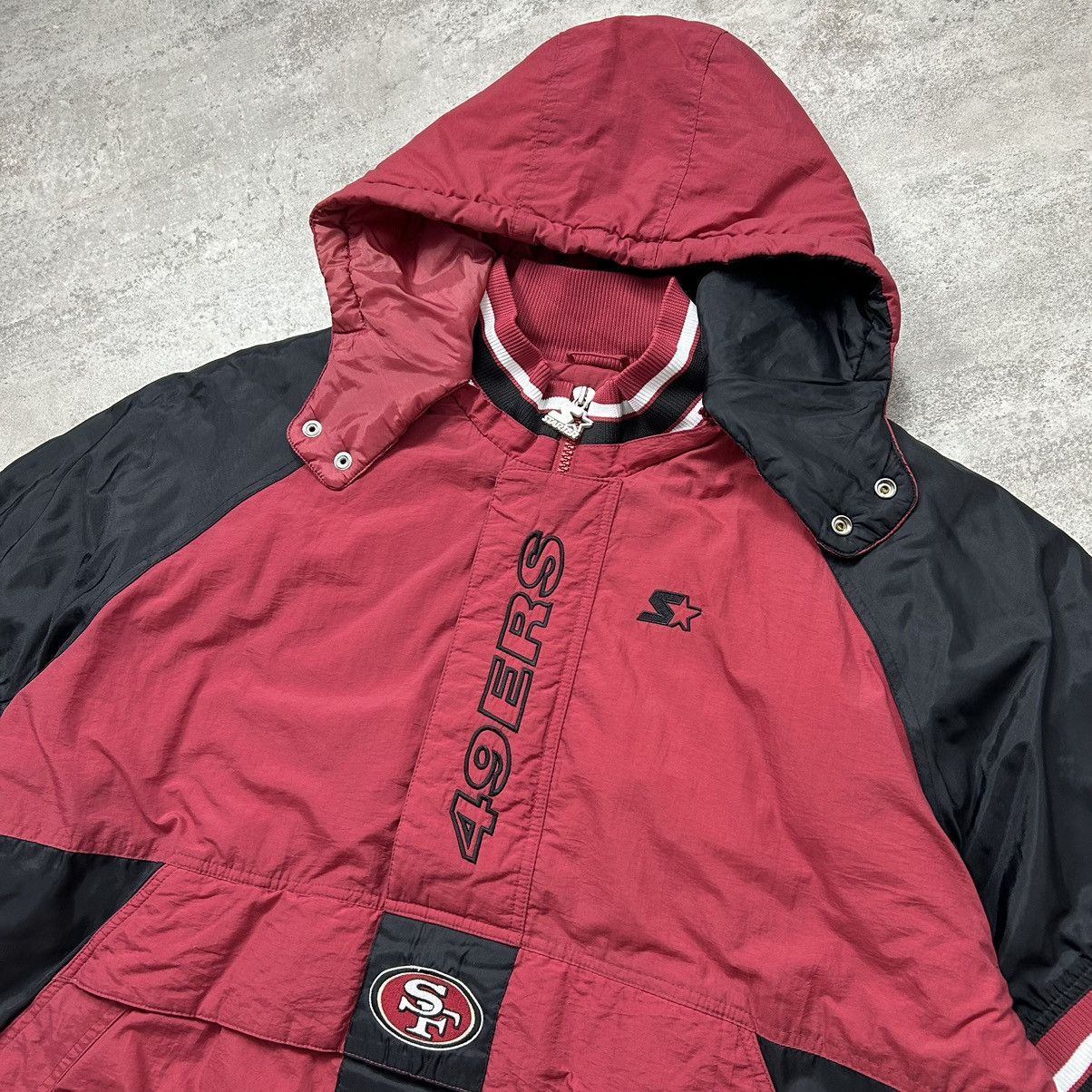 NFL × Starter × Vintage VTG 90s NFL SAN FRANCISCO 49ERS STARTER PUFFER JACKET HOODIE Size US XXL / EU 58 / 5 - 4 Thumbnail