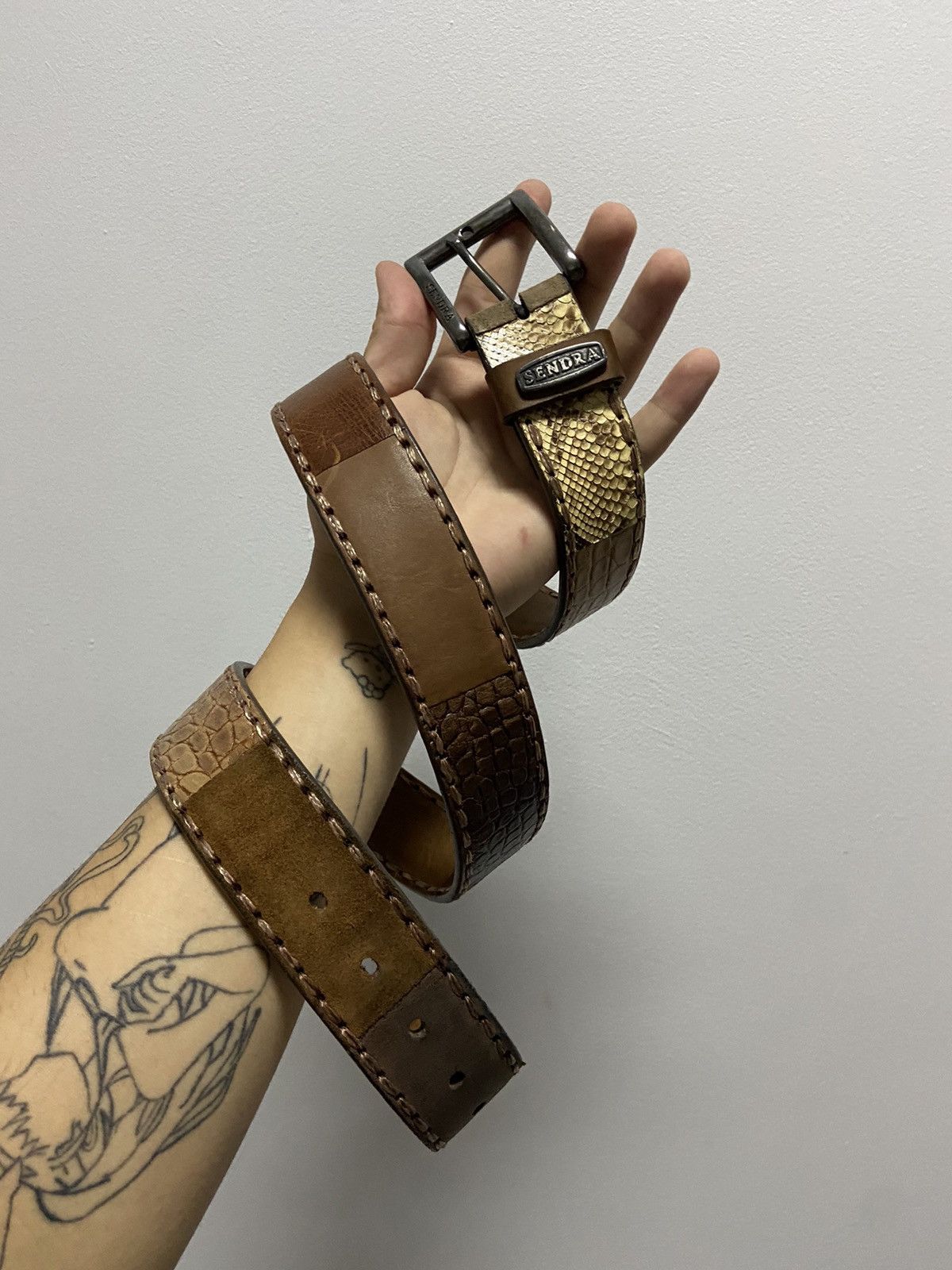Sendra Sendra belt leather vintage python 🐍 style Spain 🇪🇸 Size ONE SIZE - 1 Thumbnail