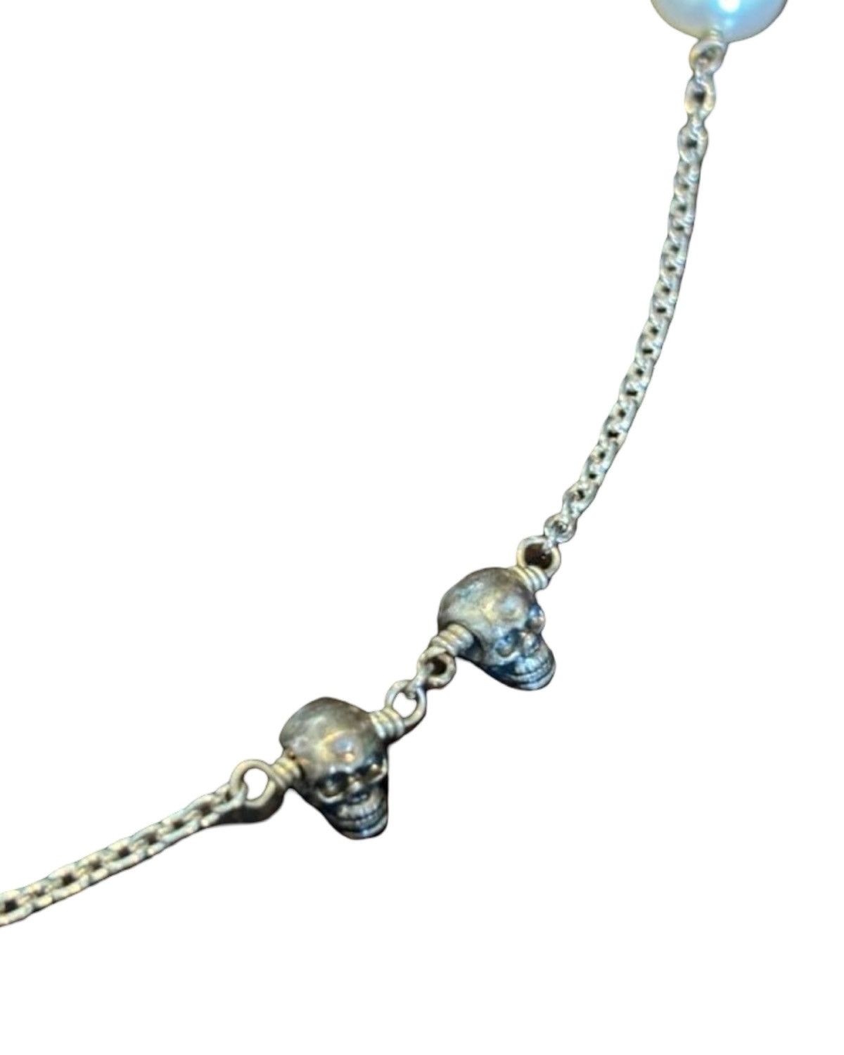 Hysteric Glamour 925 Silver Skull And Pearl Necklace Size ONE SIZE - 3 Thumbnail