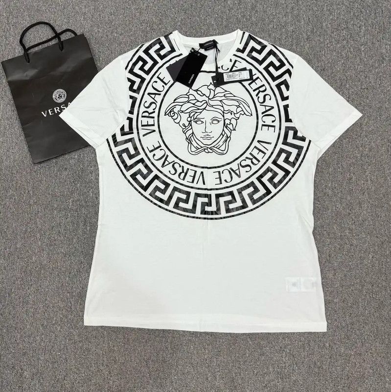 Versace Versace White Cotton Men's T-Shirt XXXL 0089 Size US XXL / EU 58 / 5 - 1 Thumbnail