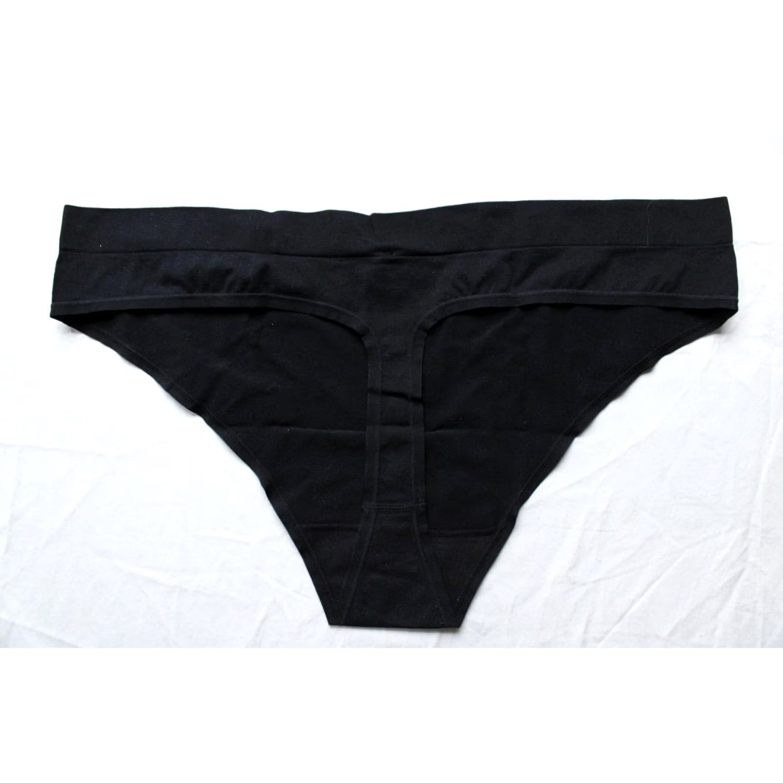 Vintage Savage X Fenty Women's High-Waist Thong Panty BL1 Black Caviar US: 18-20 NWT Size 40" / US 18 - 3 Thumbnail