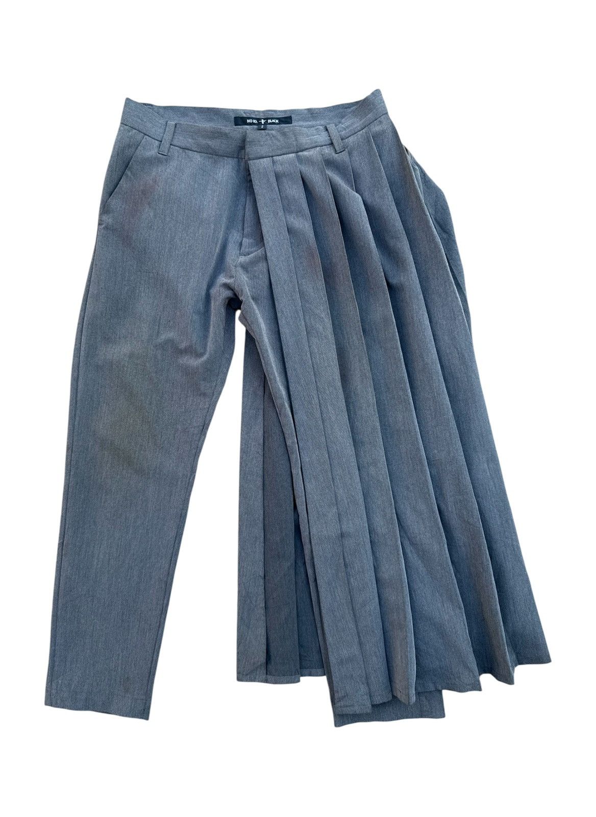 NO ID ARCHIVED💥Rare! NO ID BLACK Trouser Pleated Skirt Punk Style Size US 32 / EU 48 - 1 Thumbnail