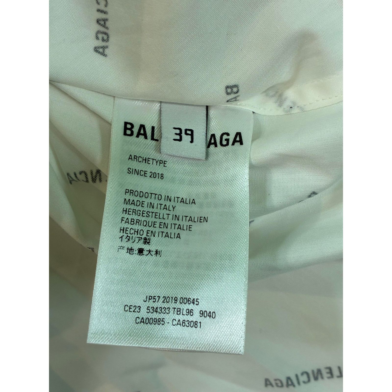 Balenciaga Balenciaga Multi Logo Button Up White All Over Shirt Size US XL / EU 56 / 4 - 3 Thumbnail