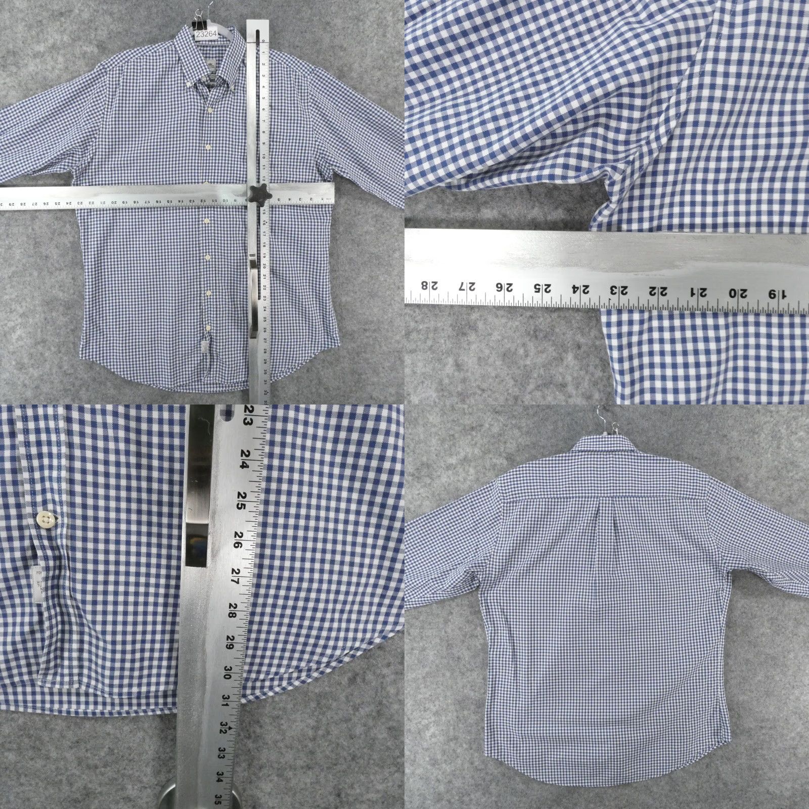 Peter Millar Peter Millar Shirt Mens Large Nanoluxe Long Sleeve Button Up Blue White Gingham Size US L / EU 52-54 / 3 - 9 Thumbnail