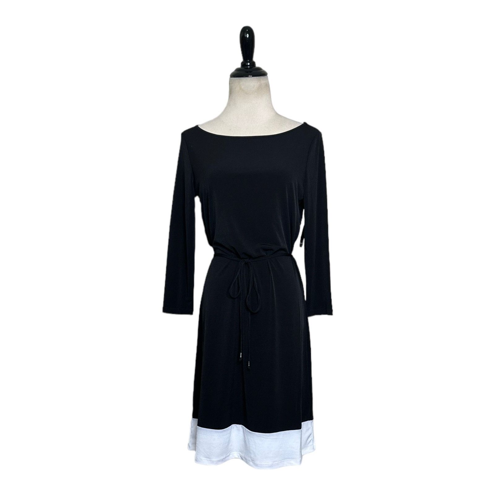 Elie Tahari Tahari black white trim belted mini dress size XS Size XS / US 0-2 / IT 36-38 - 1 Thumbnail
