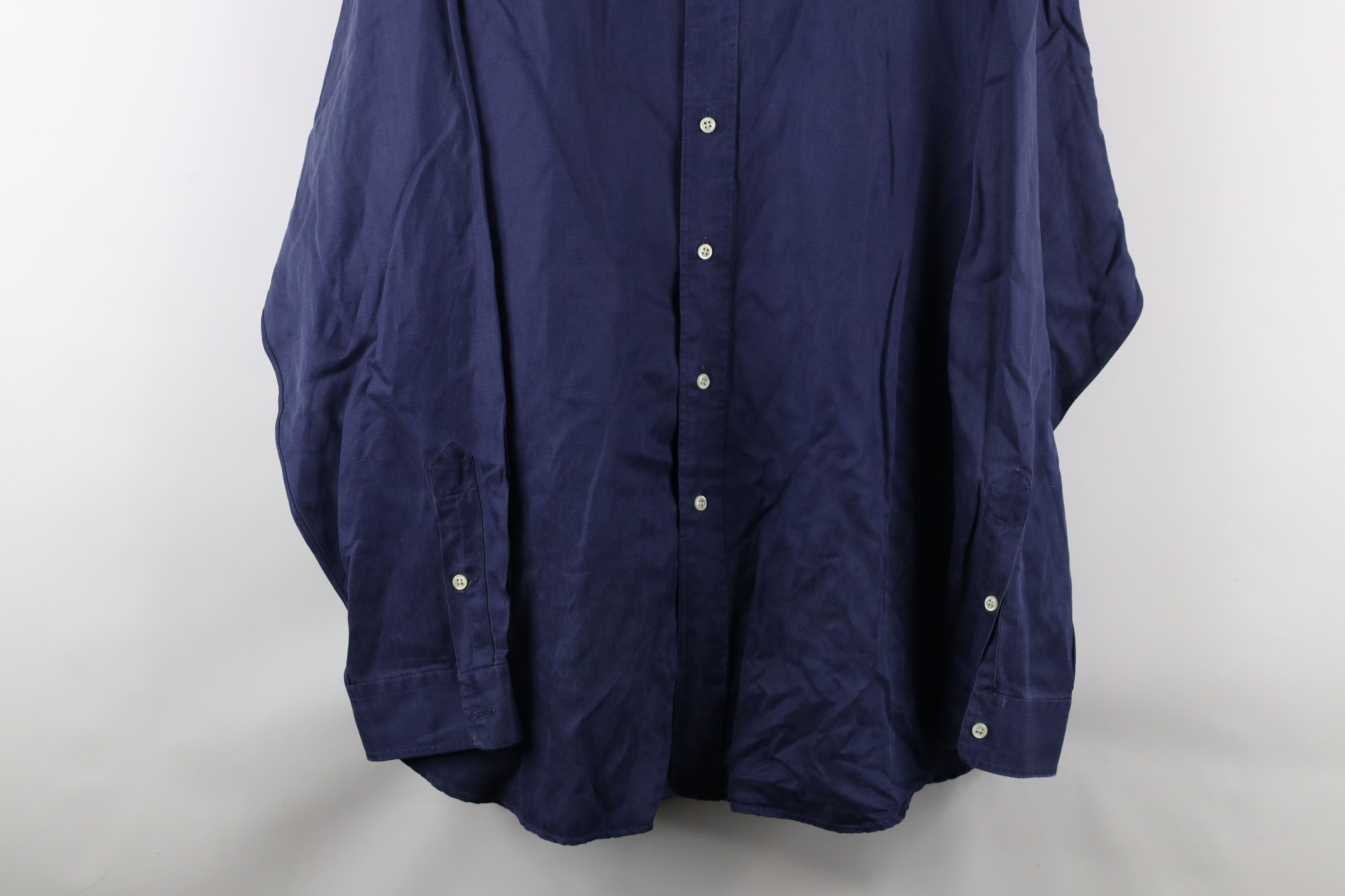 Ralph Lauren × Vintage Vintage 90s Ralph Lauren Linen Collared Button Down Shirt Size US XXL / EU 58 / 5 - 3 Thumbnail