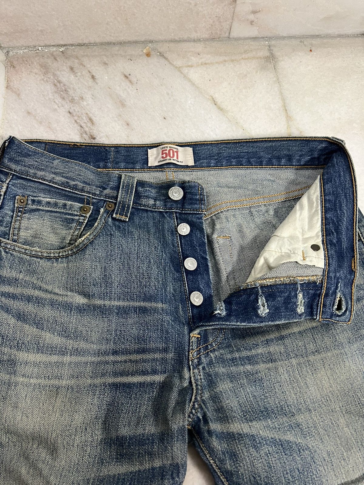 Levi's Vintage Levis 501 Distressed Jeans Size US 29 - 5 Thumbnail