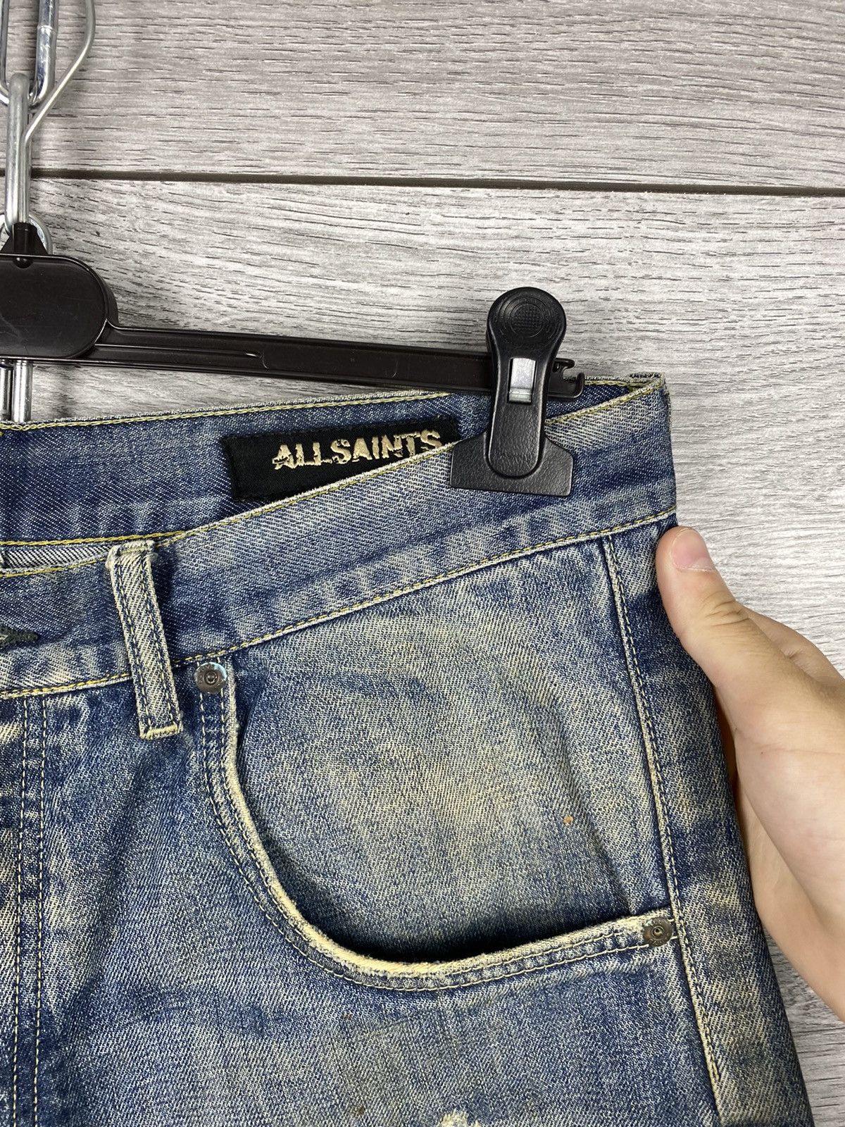 Allsaints Mens Vintage Allsaints Denim Distressed Shorts Y2K Size US 34 / EU 50 - 3 Thumbnail