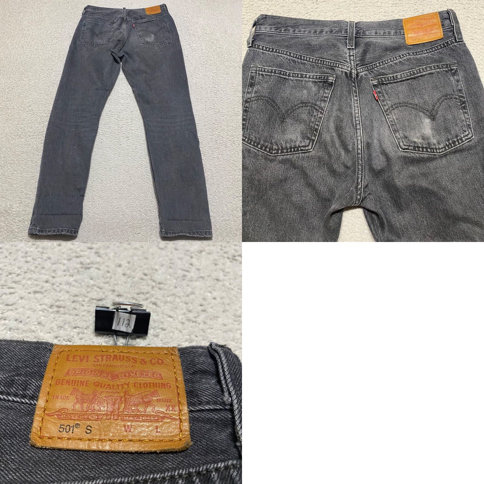 Levi's Levi's 501 Jeans Mens 26x28 Gray Denim Straight Medium Wash Distressed Size US 28 / EU 44 - 9 Thumbnail