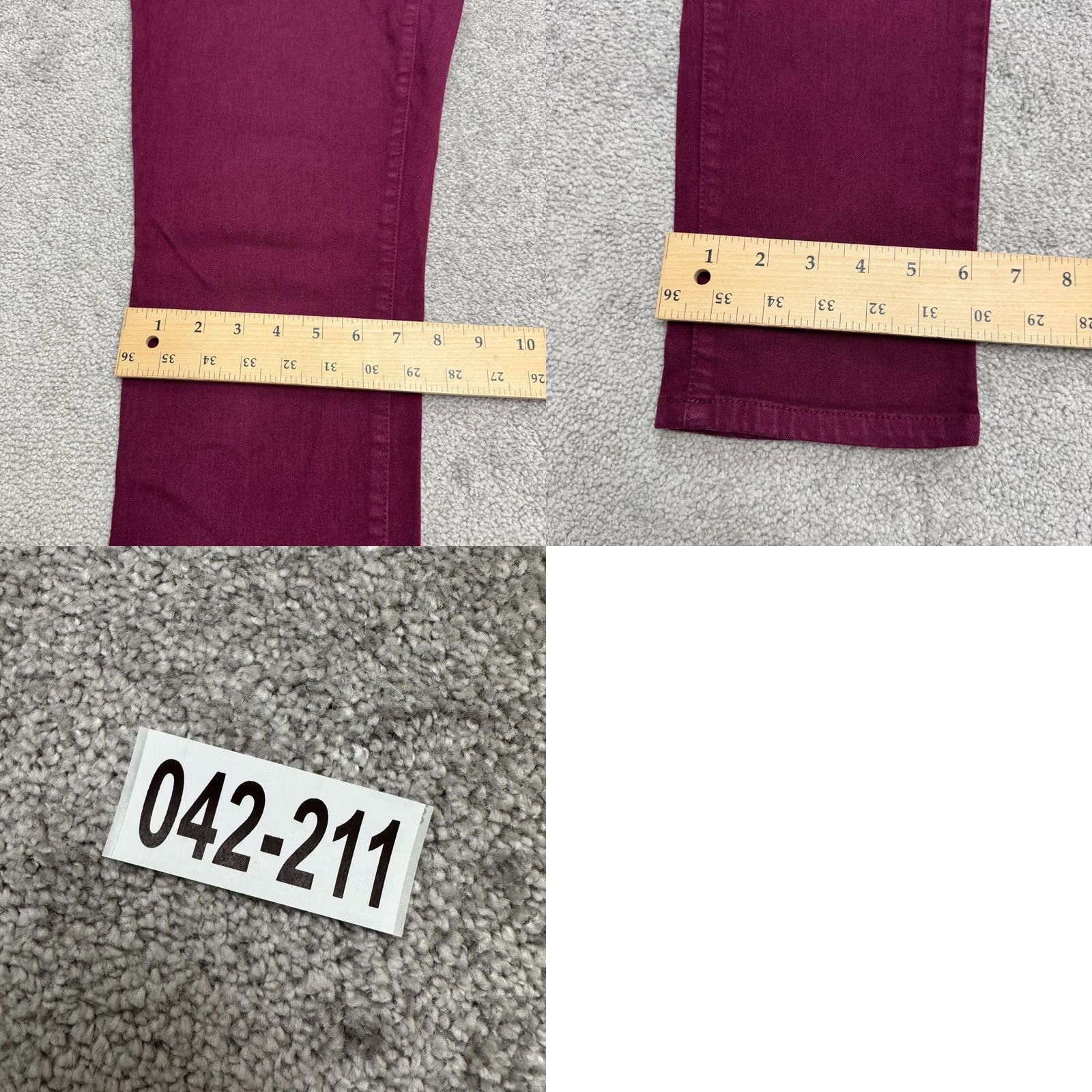 Vintage Chico's The Platinum Jegging Skinny Denim Jeans Women 1 Maroon High Rise Stretch Size 25" / US 0 / IT 36 - 10 Thumbnail