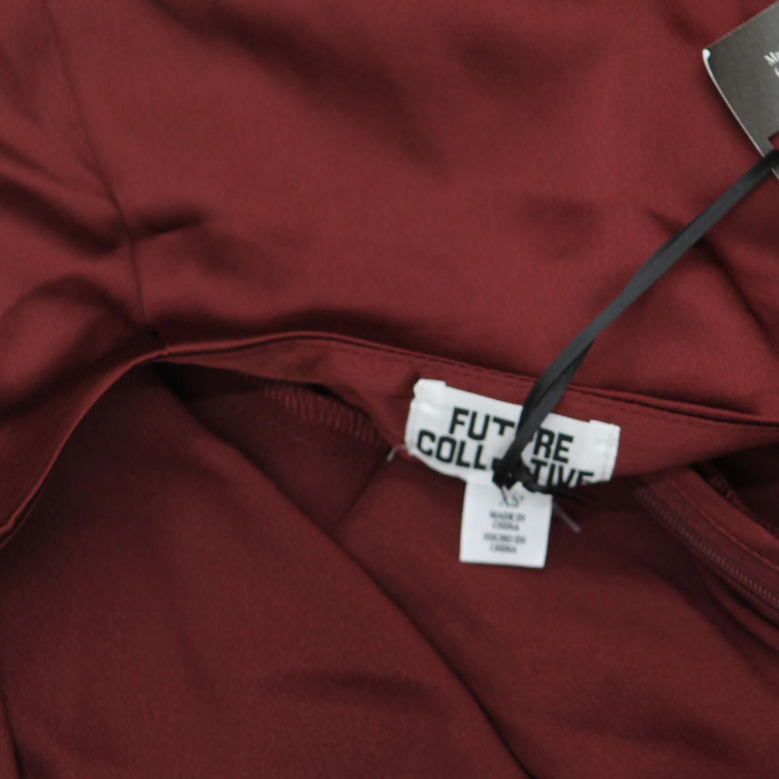 Other Nwt Future Collective Midi Skirt 92248804 Burgundy Red Xs Size 26" / US 2 / IT 38 - 4 Thumbnail