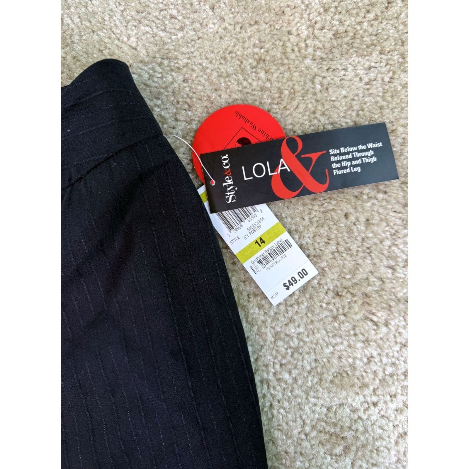 Vintage Style & Co Dress Pants Womens 14 Striped Flared Leg Career NEW Size 24" / US 00 / IT 34 - 4 Thumbnail
