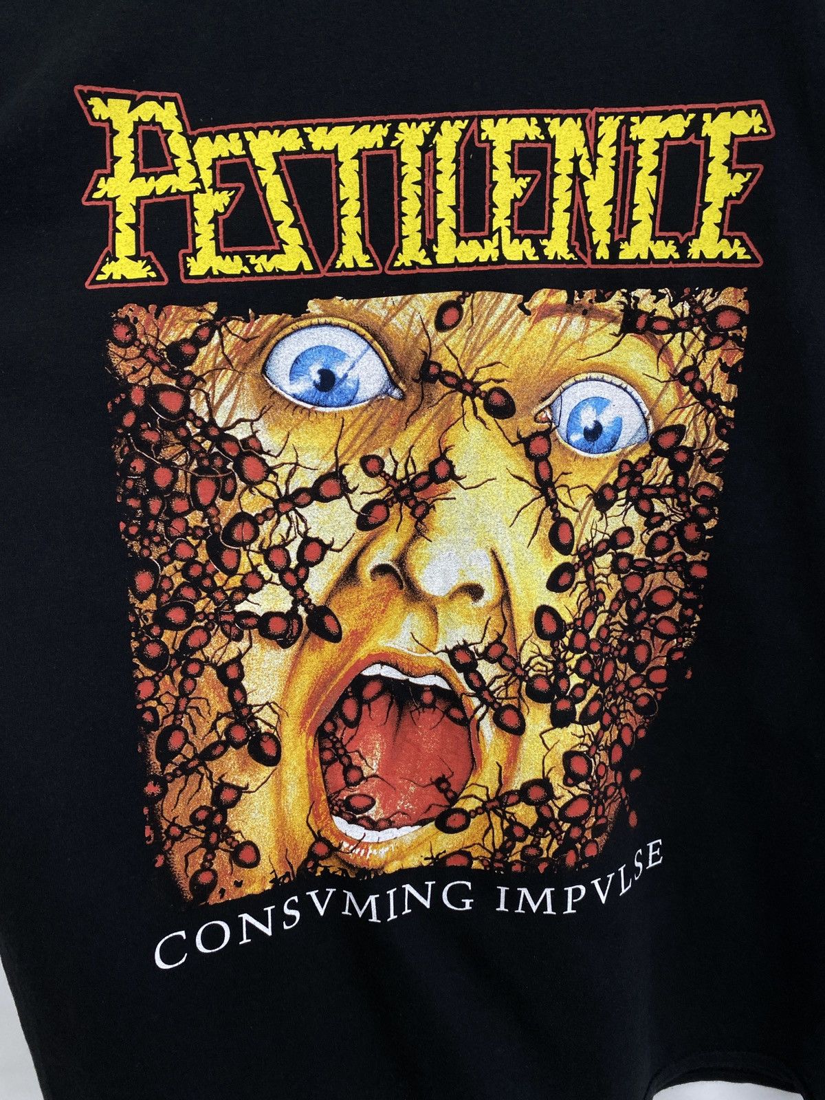 Band Tees × Vintage Vintage Pestilence Consvming Impvlse T-Shirt Rare Retro Hype Size US M / EU 48-50 / 2 - 4 Thumbnail
