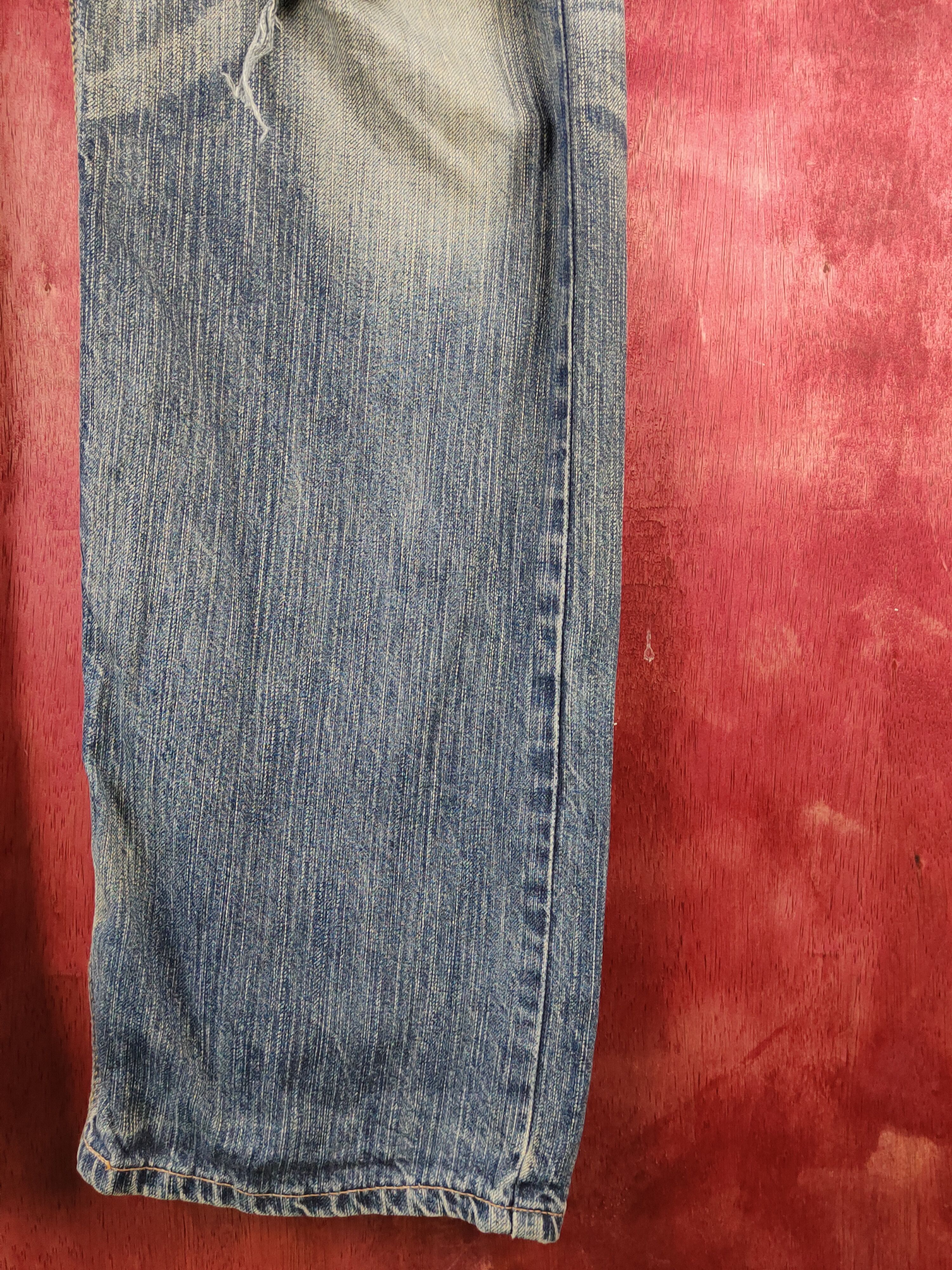 Edwin Edwin Dark Blue Faded Distressed Ripped Jeans #S2252 Size US 34 / EU 50 - 7 Thumbnail