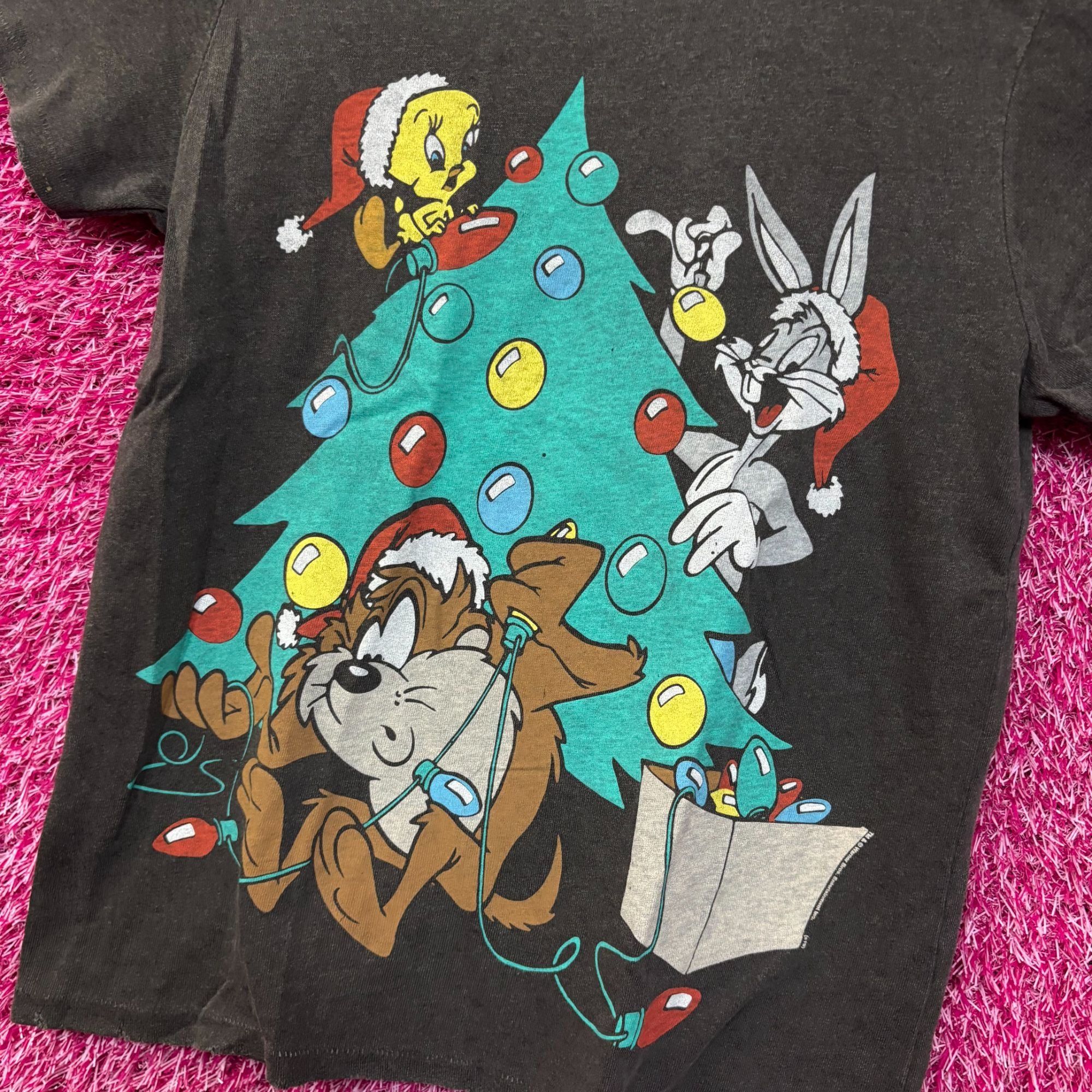 Warner Bros Bugs Bunny Tweety Bird Taz Looney Tunes Christmas Tee Small Size US S / EU 44-46 / 1 - 4 Thumbnail