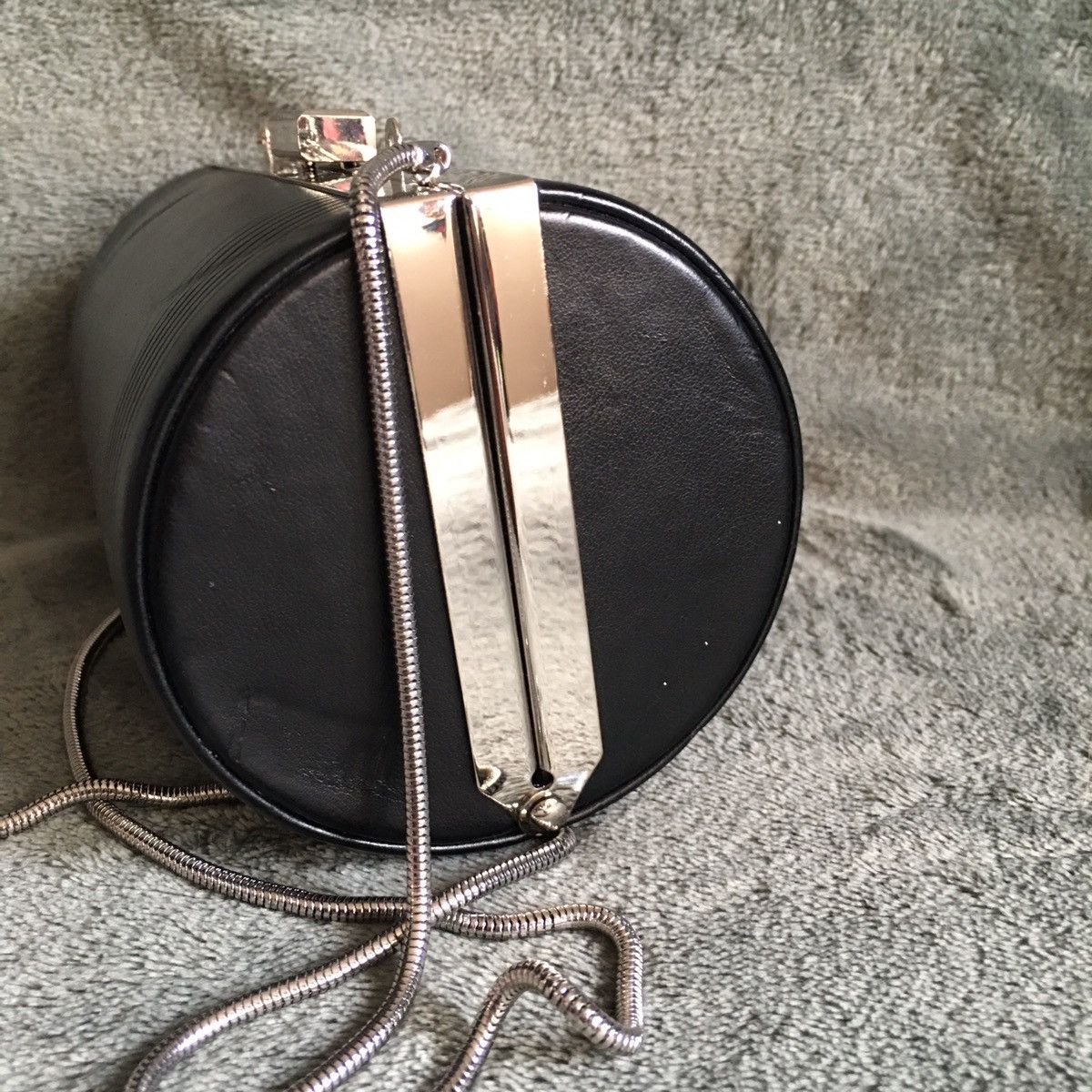 Jean Paul Gaultier Jean Paul Gaultier Cylinder Black Clutch Bag Size ONE SIZE - 3 Thumbnail