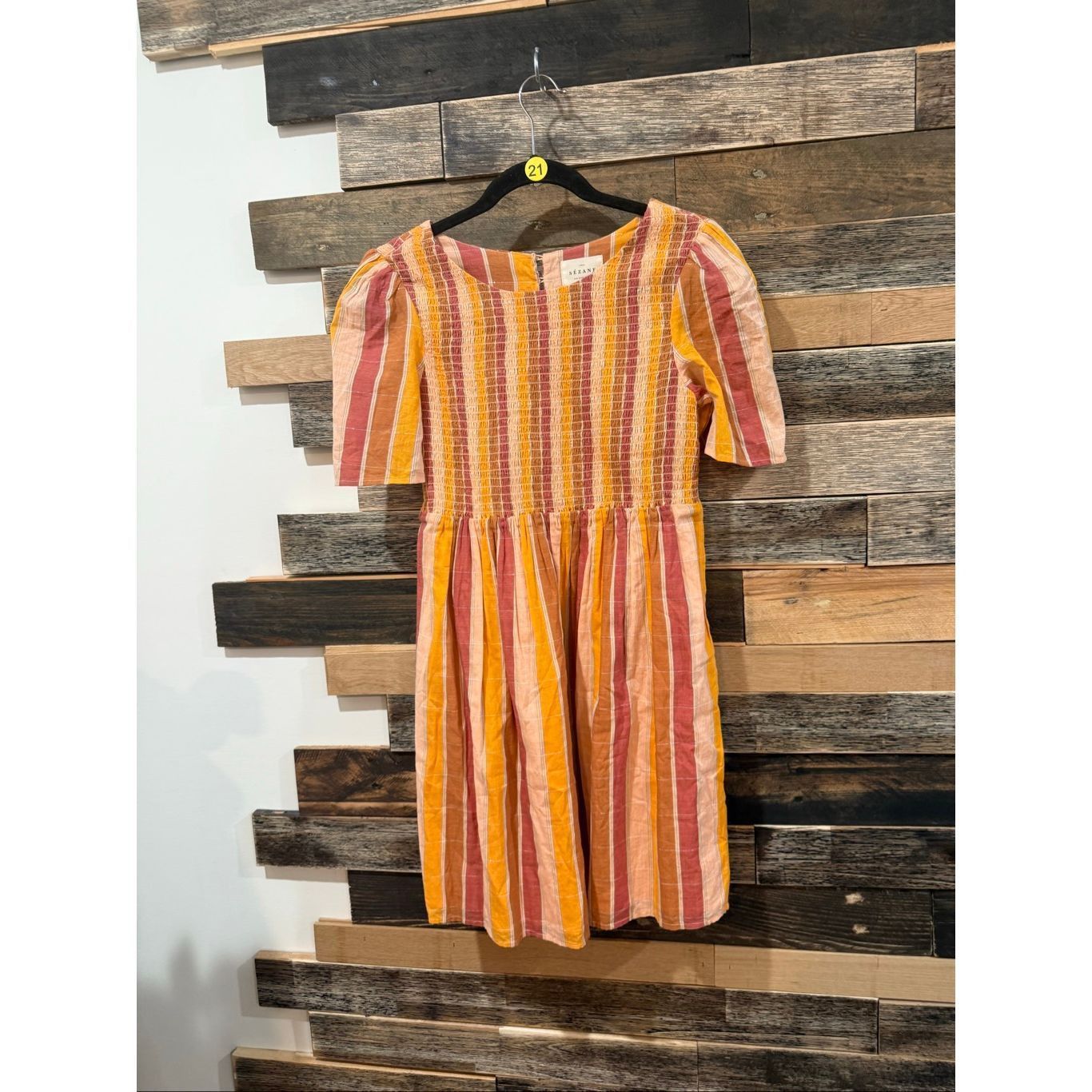 Sezane Sézane Magda dress cotton blend smocked bodice sz 38 Size S / US 4 / IT 40 - 2 Thumbnail