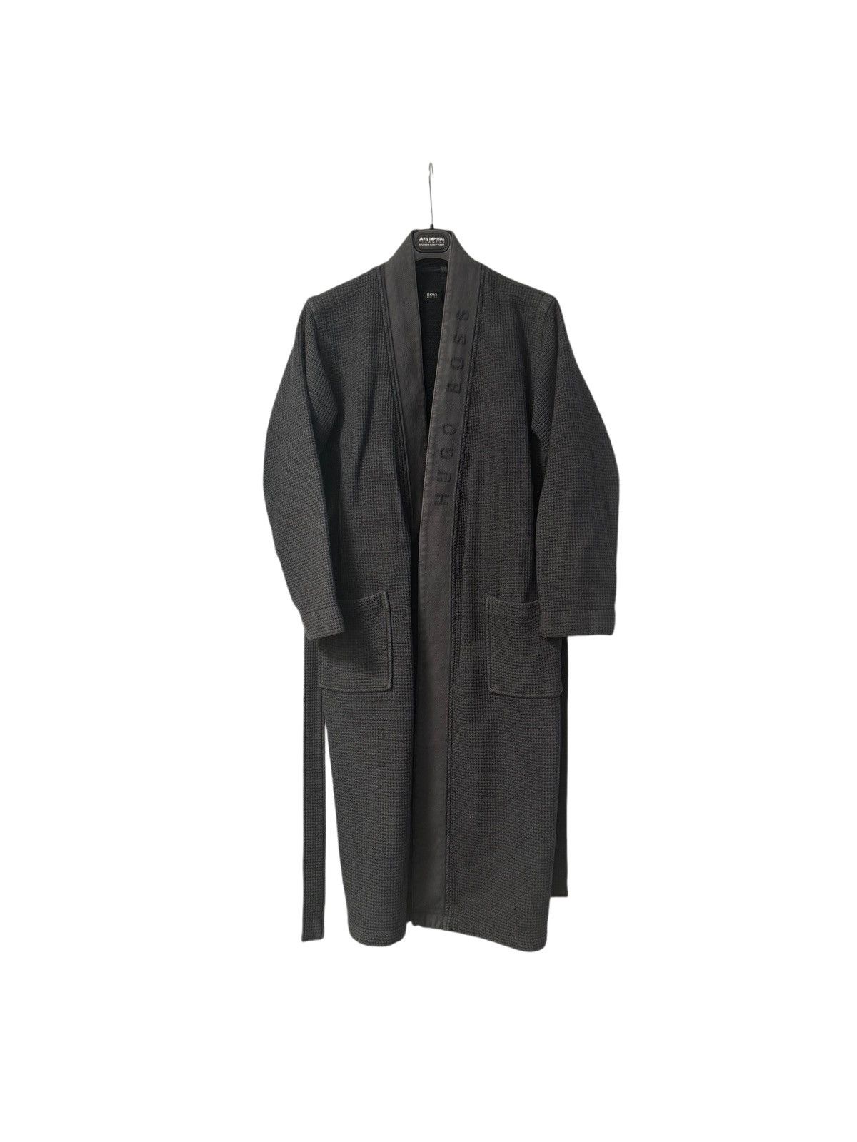 Hugo Boss BOSS Bodywear waffle kimono robe in grey Size ONE SIZE - 2 Thumbnail