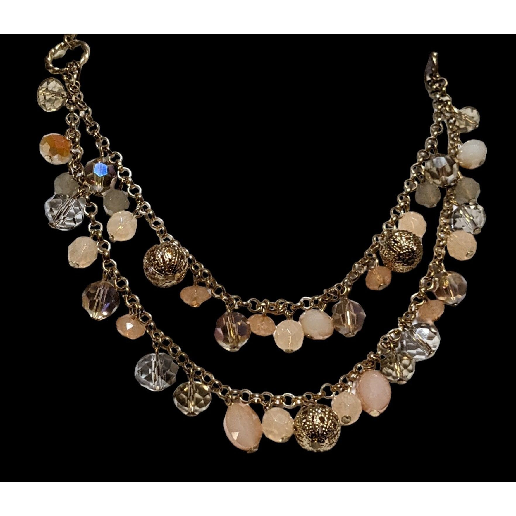 Other Peach And Gold Multilayer Beaded Necklace Size ONE SIZE - 3 Thumbnail