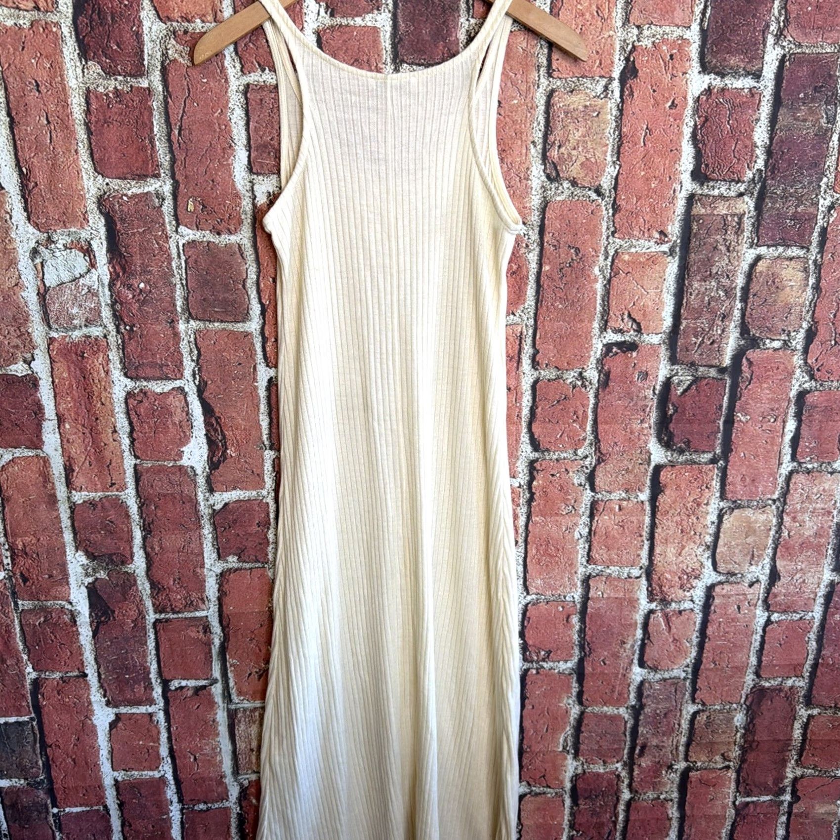 Zara ZARA Dress Tank Maxi Bodycon Knit Ribbed Beige NWT Size S Women" Size S / US 4 / IT 40 - 3 Thumbnail