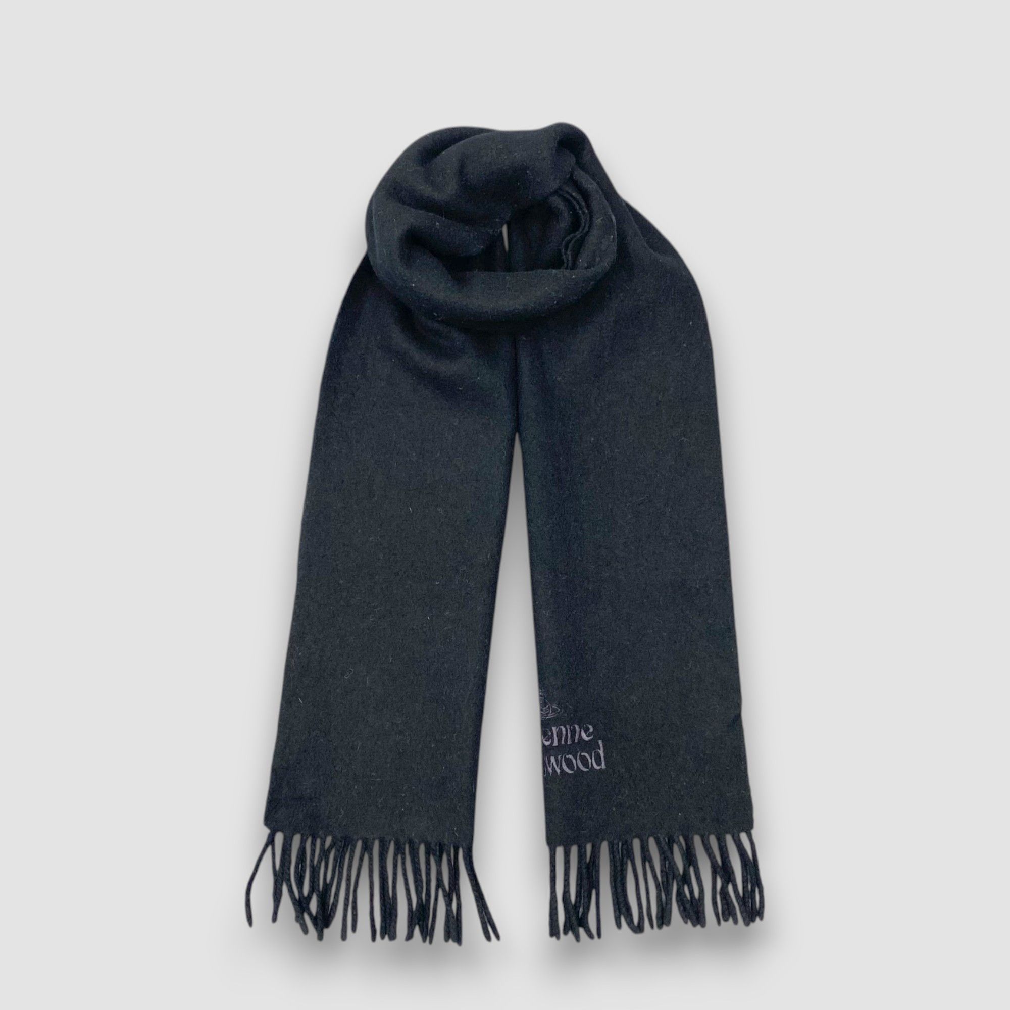 Japanese Brand Vintage Vivienne Westwood Scarf Muffler Orbs Wool Scarves Size ONE SIZE - 1 Thumbnail