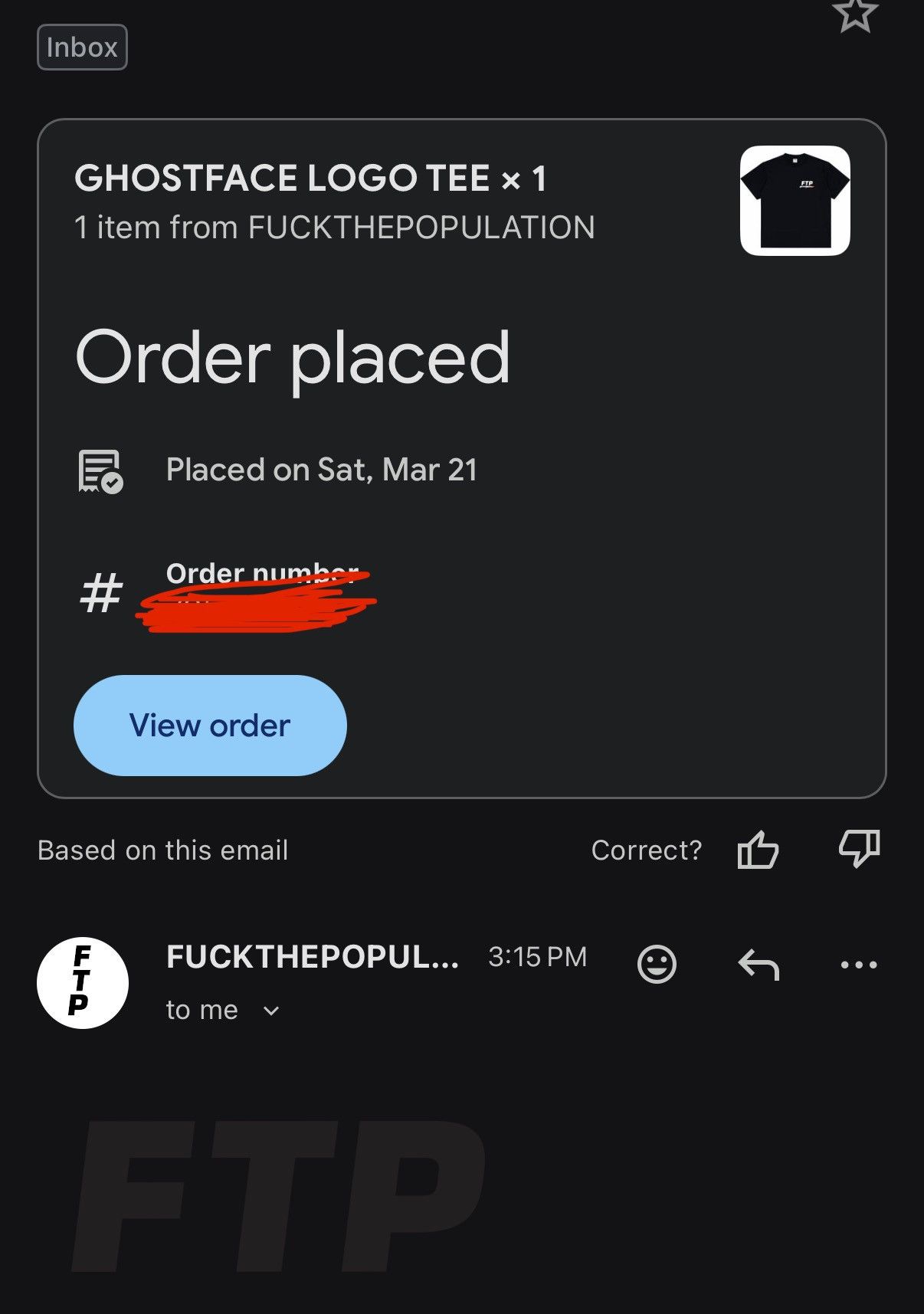 Fuck The Population FTP GHOSTFACE LOGO TEE Size US L / EU 52-54 / 3 - 4 Thumbnail