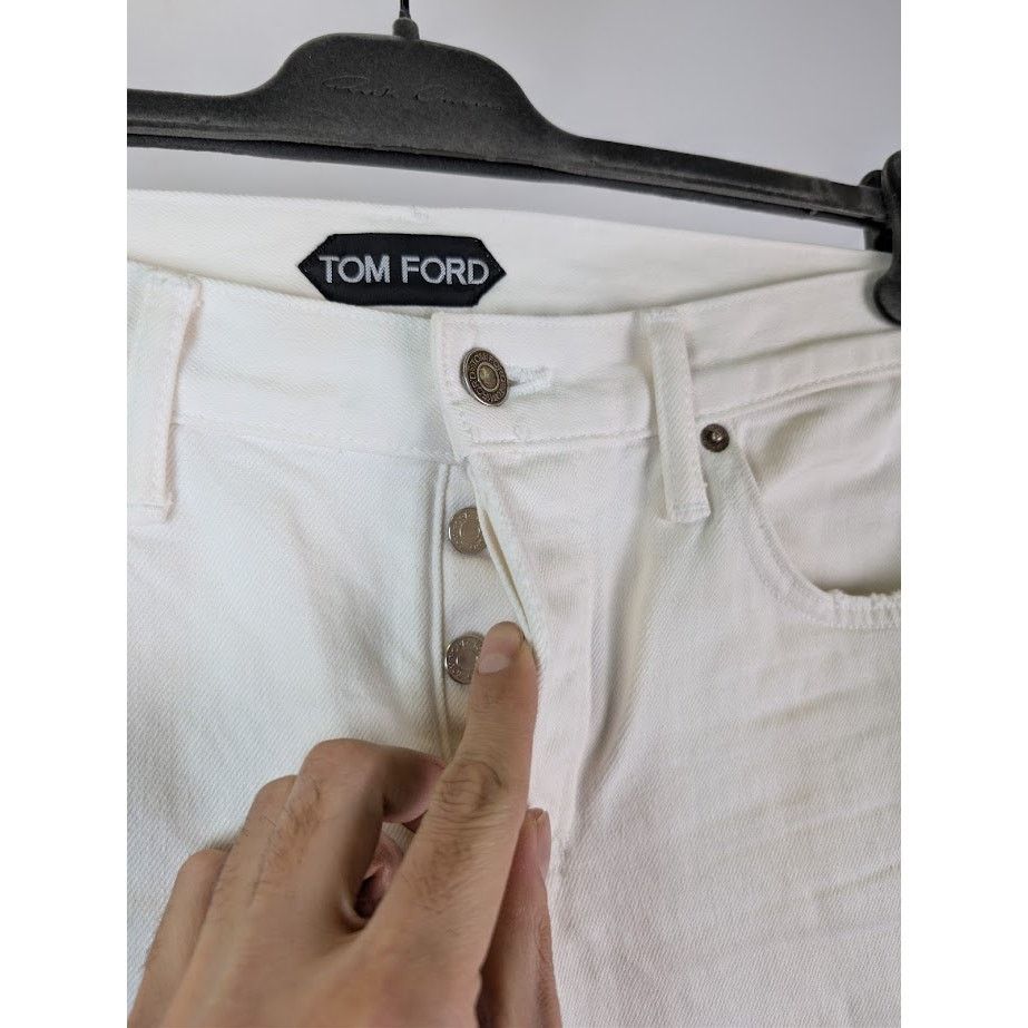 Tom Ford o1rshd1 Denim Slim Jeans in Aged Gum White Size US 32 / EU 48 - 9 Thumbnail