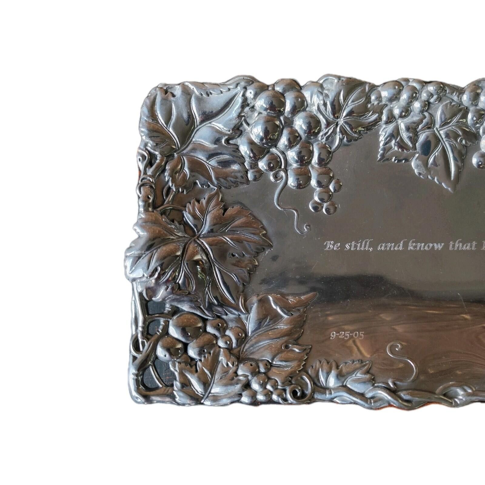 Other Vtg 1996 Arthur Court Serving Tray Grape Pattern W/ Verse Size ONE SIZE - 4 Thumbnail
