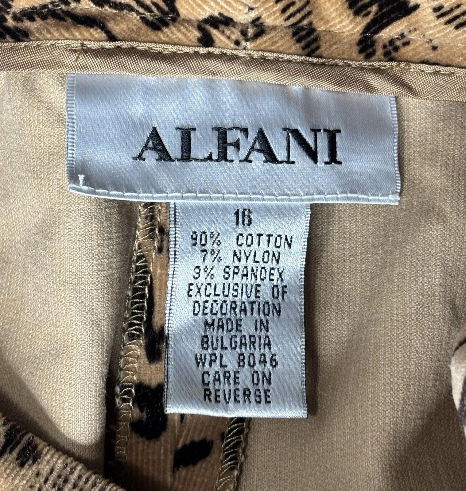 Alfani Alfani Pants Women's 16 Corduroy Abstract Tan Belted $89 Size 38" / US 16 / IT 52 - 3 Thumbnail