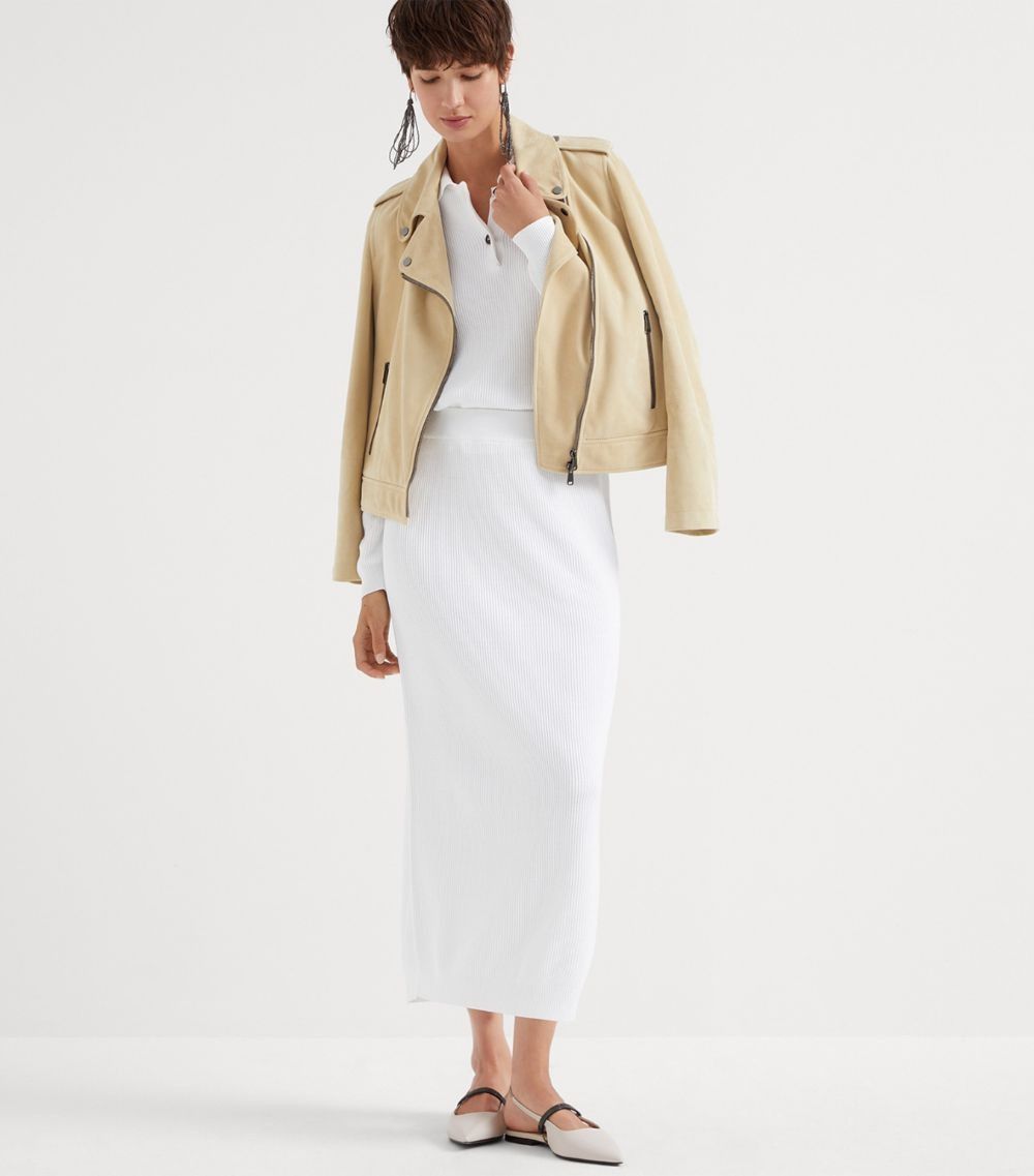 Brunello Cucinelli o1la1rc1a0425 Leather Jacket in Beige Size XL / US 12-14 / IT 48-50 - 4 Thumbnail