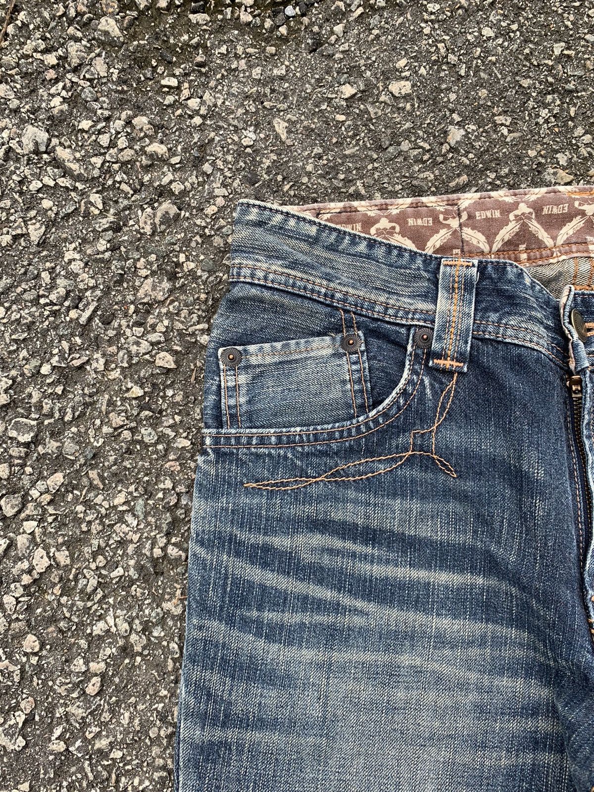 Japanese Brand FLARE💥 EDWIN XV NAVAJO PUNK STYLE MUDMAX WASHED DENIM☠️🎌 Size US 32 / EU 48 - 14 Thumbnail