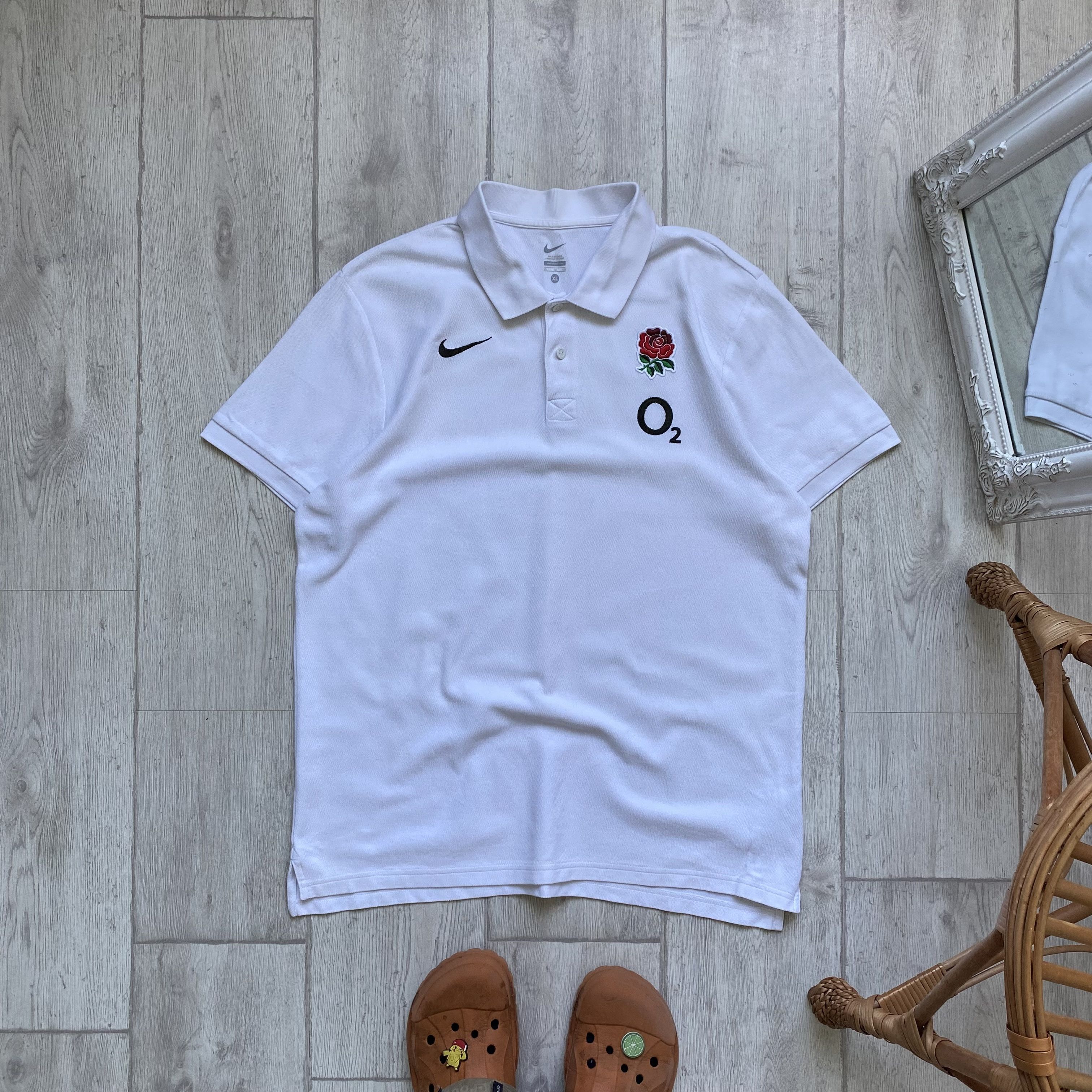 Nike 🏈 Blockore Nike England Rugby Polo tee jersey O2 Drill Size US XL / EU 56 / 4 - 1 Thumbnail