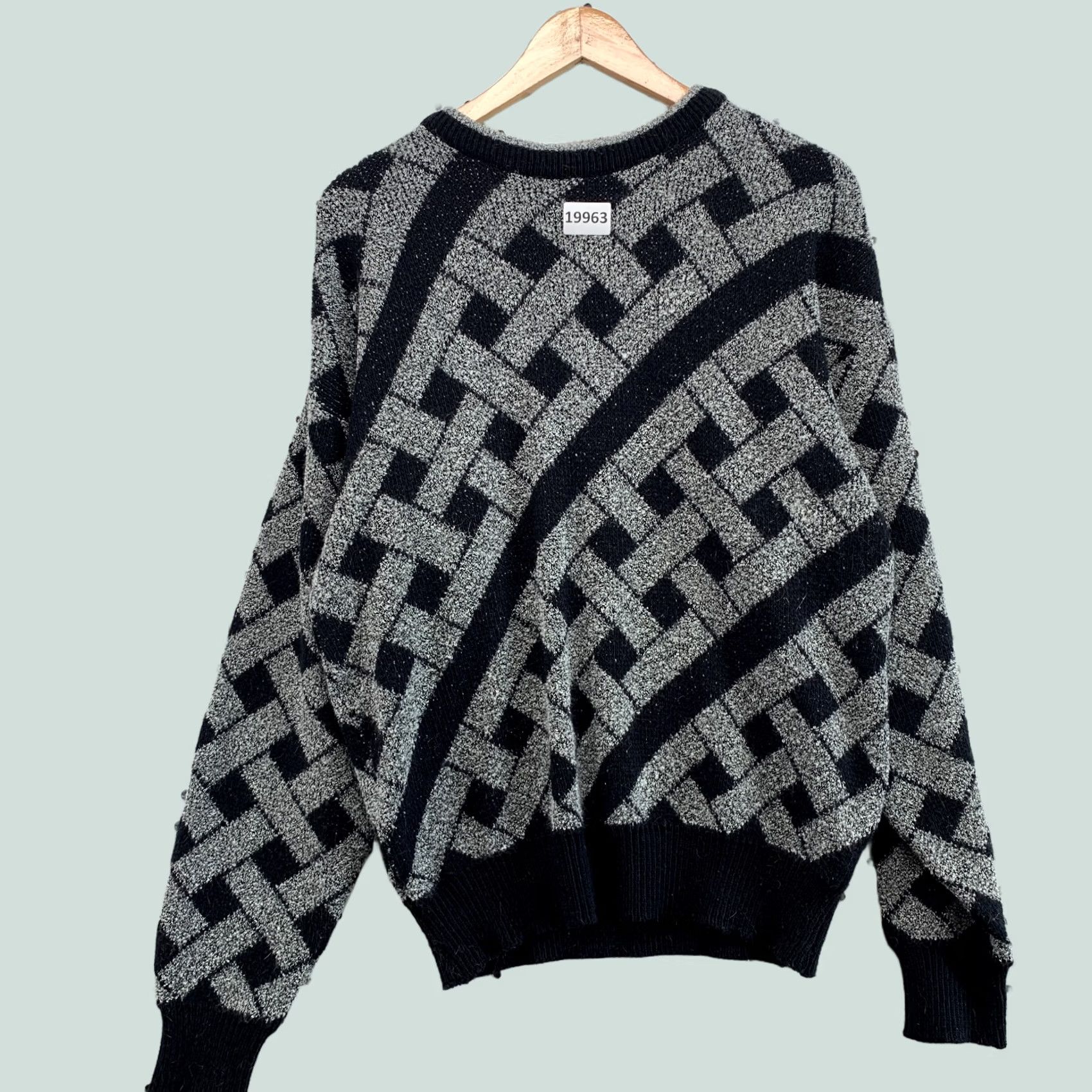 Vintage VINTAGE Limited Editions By Expressions Sweater Black Gray Weave Womens Large Size L / US 10 / IT 46 - 1 Thumbnail