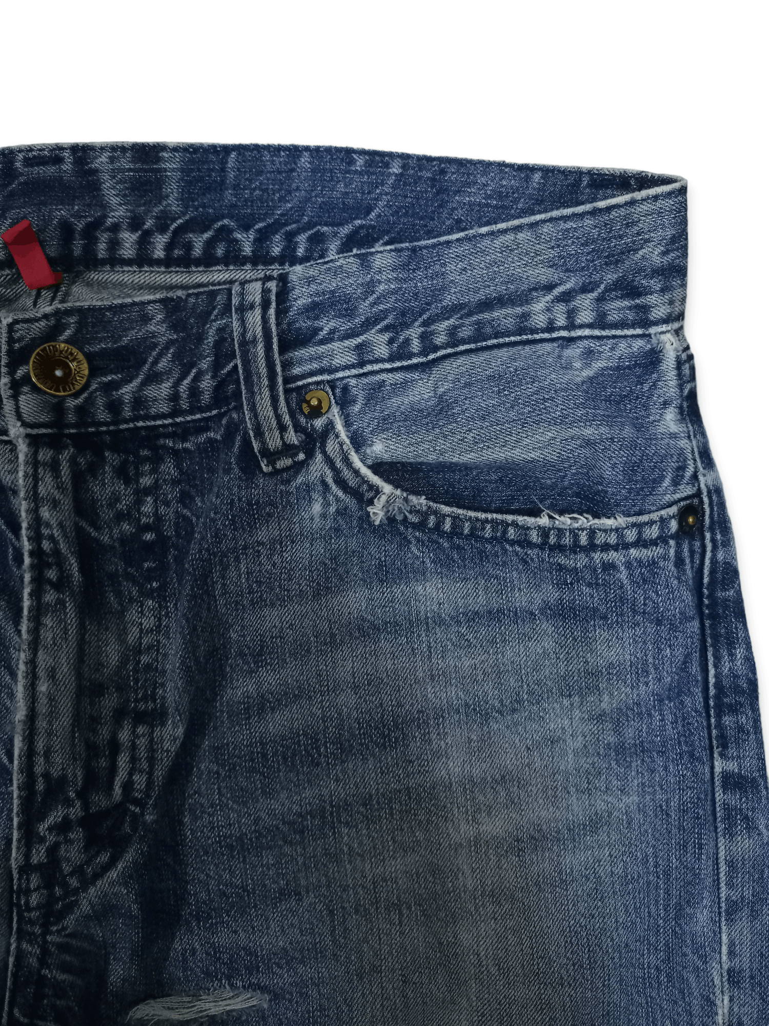Japanese Brand × Uniqlo S002 Vintage Uniqlo UJ Washed Blue Distressed Baggy Jeans Size US 34 / EU 50 - 6 Thumbnail
