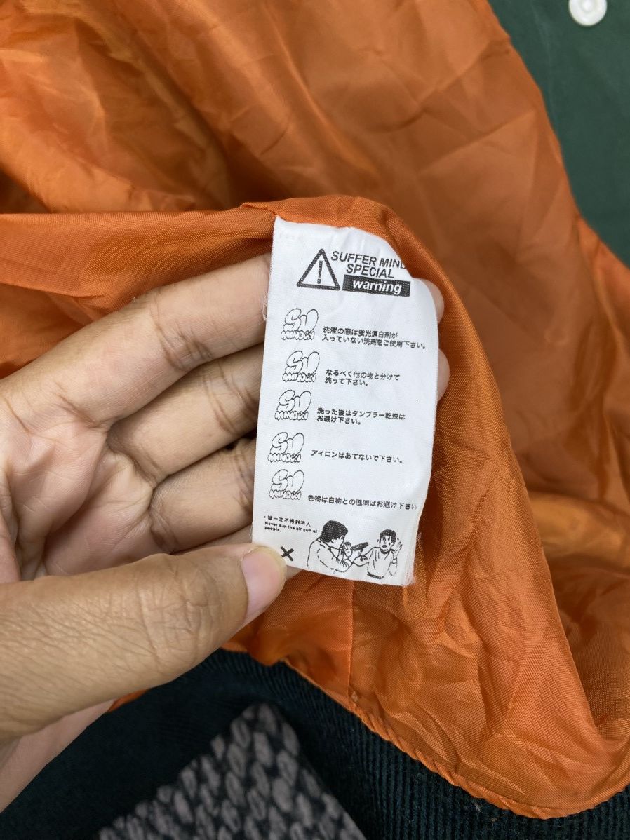 Japanese Brand Vintage Suffer Striped Ribbing Snap Button Varsity Jacket Size US M / EU 48-50 / 2 - 10 Thumbnail