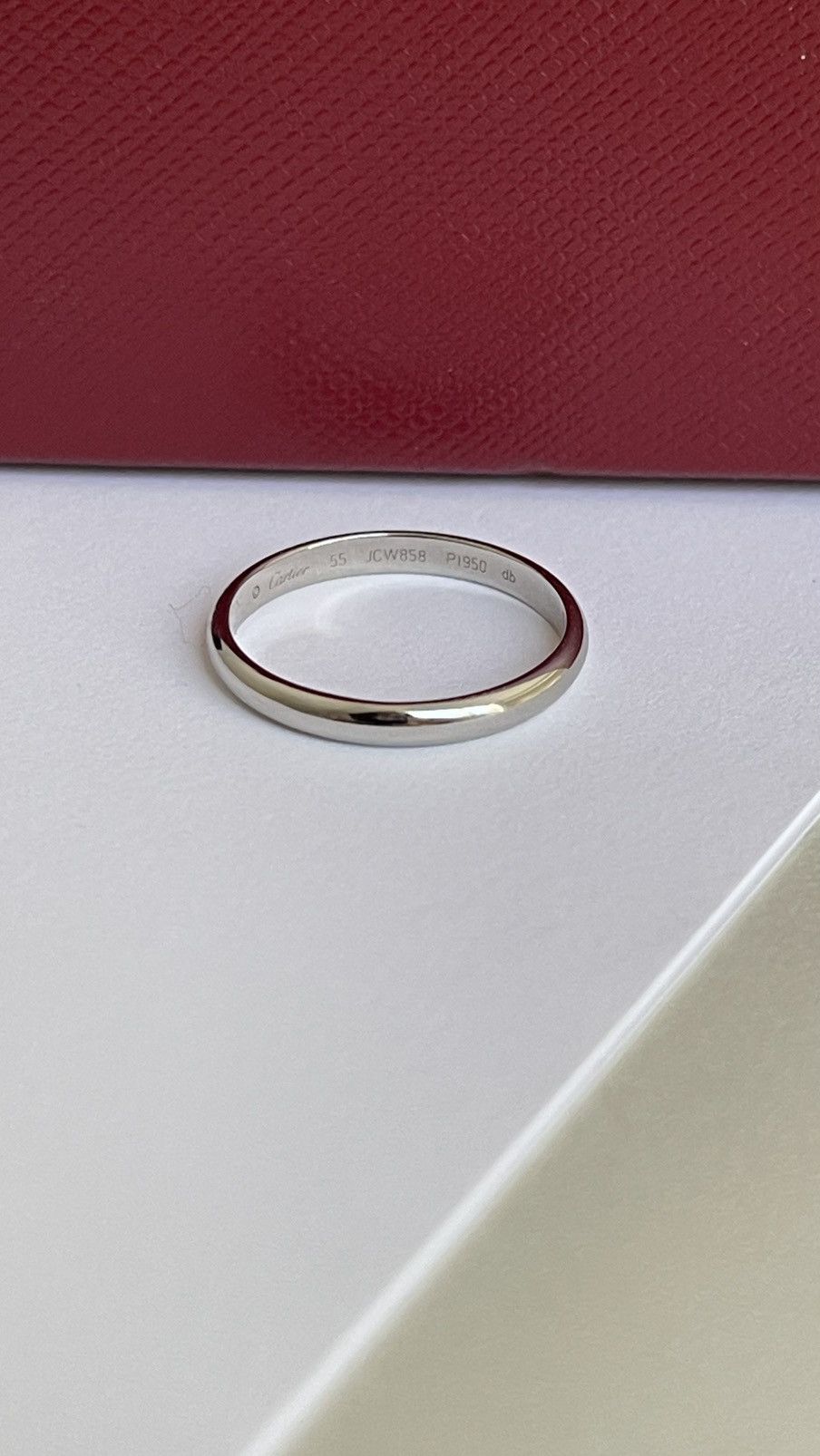 Cartier Cartier 1895 Wedding Band 2.5 mm Platinum 7.25 NEW $1190 Size ONE SIZE - 9 Thumbnail