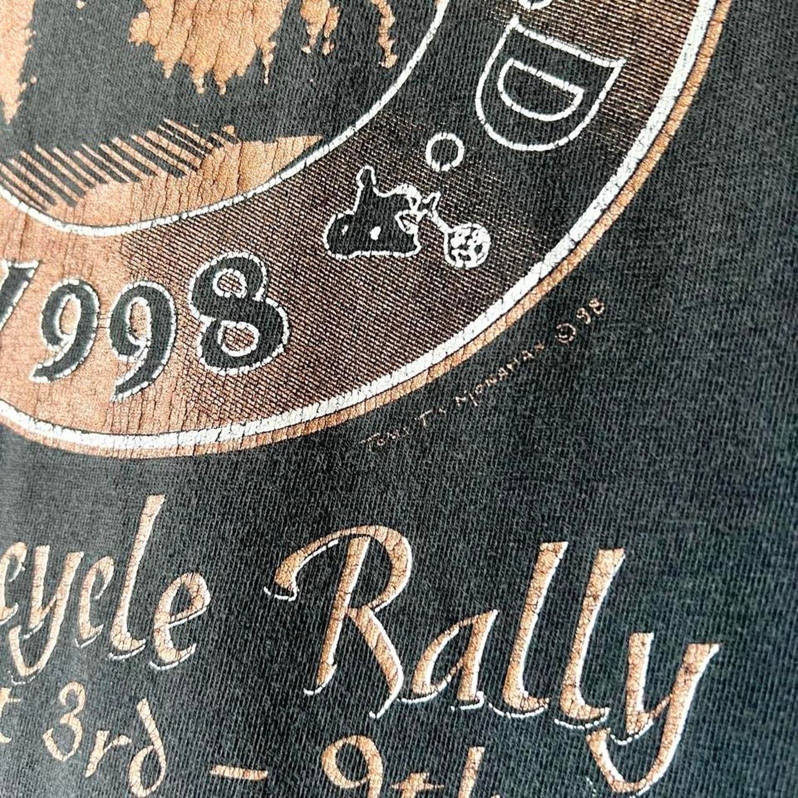 Hanes 1998 Sturgis Motorcycle Rally T-Shirt | Faded Black | XL Size US XL / EU 56 / 4 - 8 Thumbnail