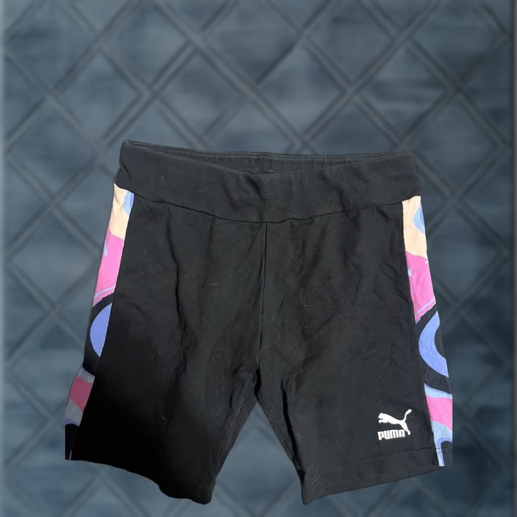 Puma Puma Women Medium Black Legging Shorts Mid Waist Athletic Activewear Button? Size 32" / US 10 / IT 46 - 1 Thumbnail