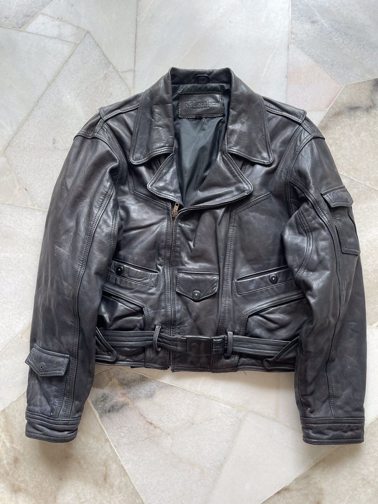 Kadoya Rare 90s Kadoya Leather Motorcycle Jacket Size US M / EU 48-50 / 2 - 8 Thumbnail