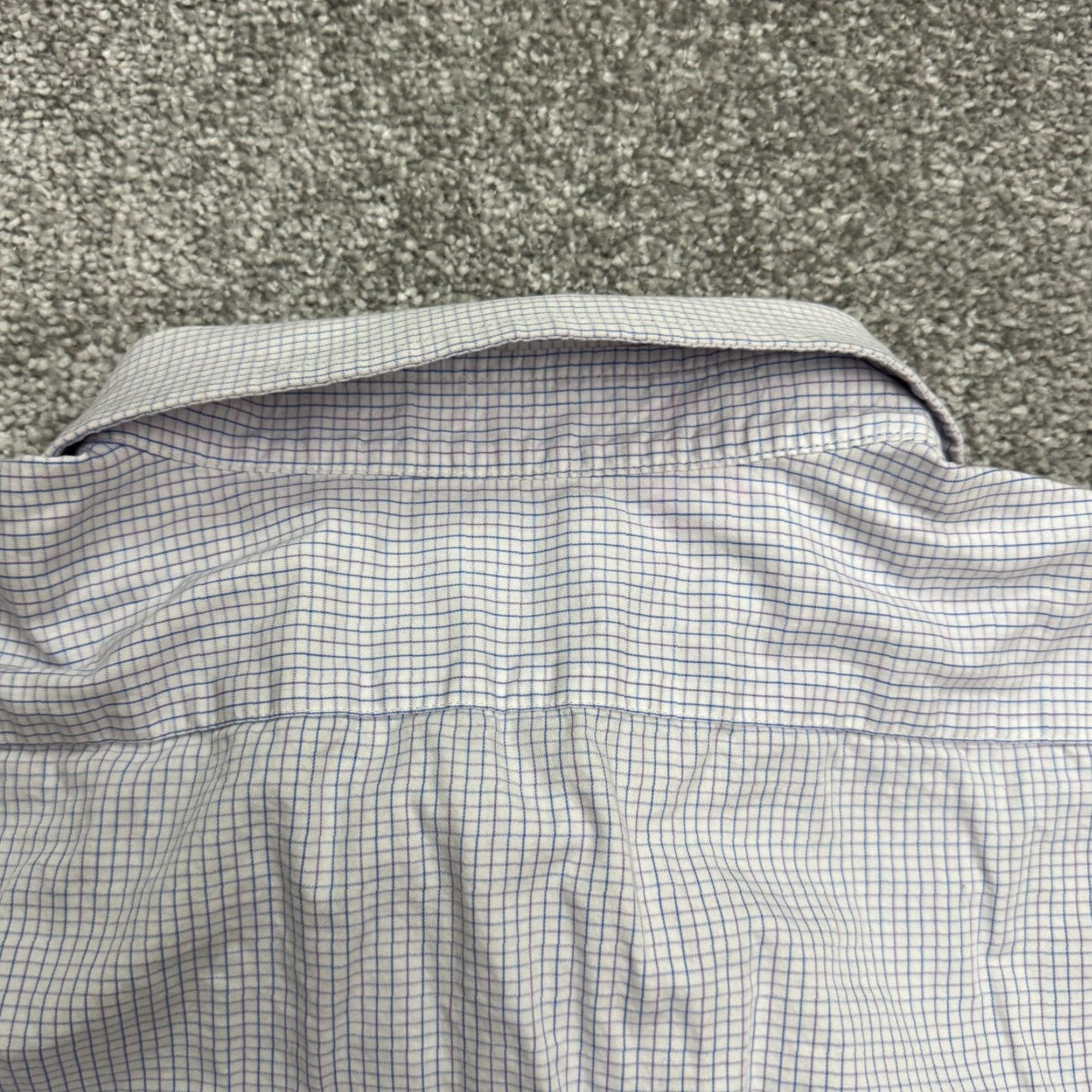 Bloomingdale's Bloomingdale's Regular Fit Dress Shirt Mens 17.5 34/35 Blue Purple Check Cotton Shirt Mens 17.5 Regular Blue Check Vintage? No. Size 46R - 4 Thumbnail