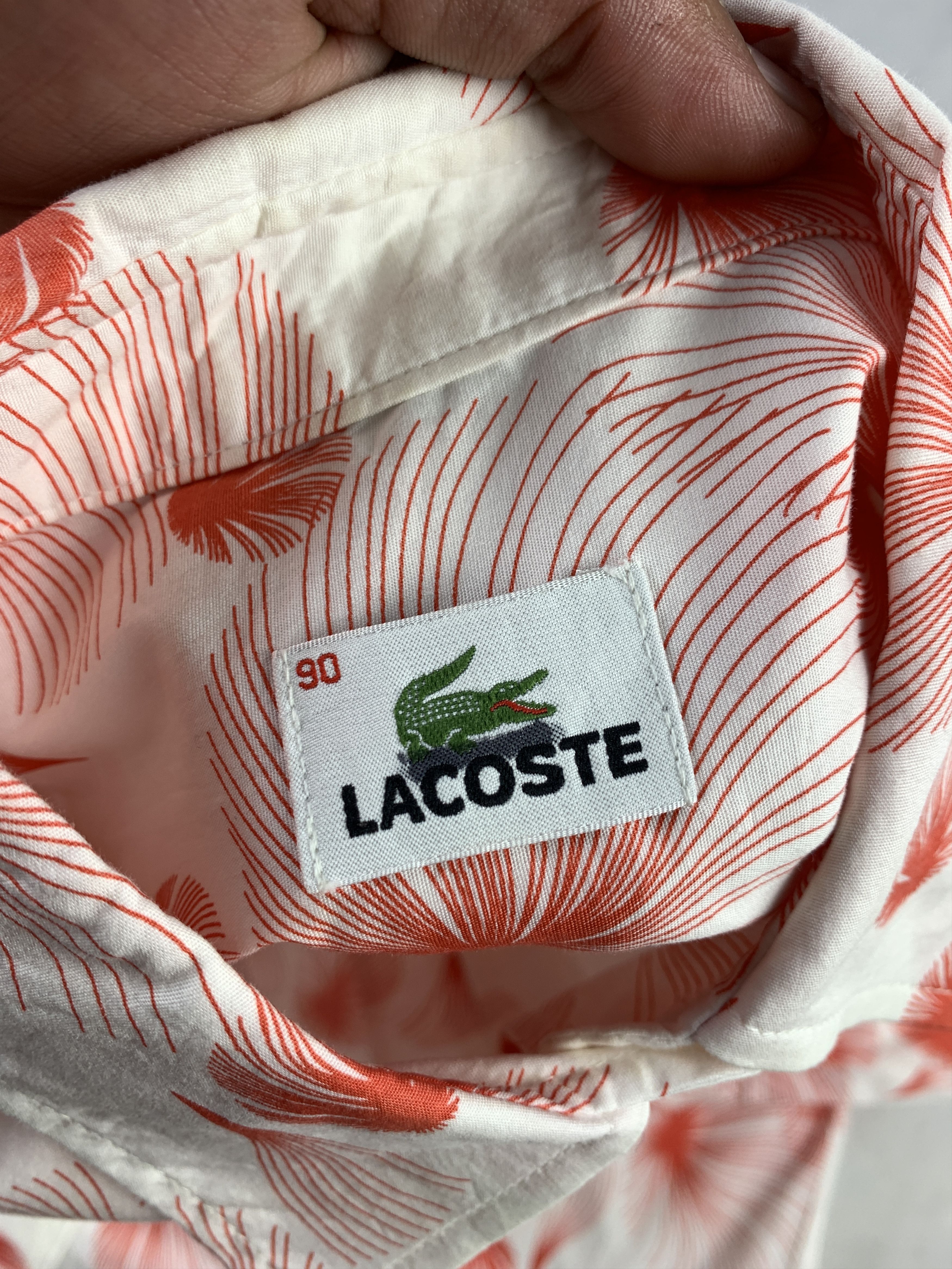 Lacoste Lacoste White Patterened Art Shirt (M) Size M / US 6-8 / IT 42-44 - 9 Thumbnail