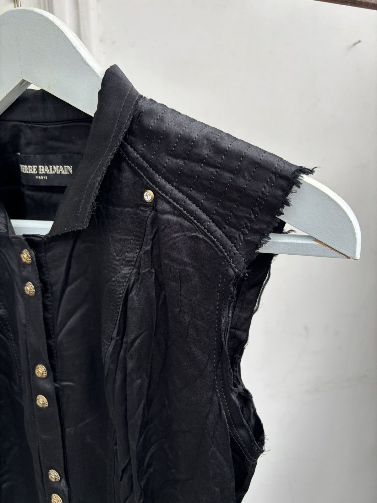 Balmain Silk Sleeveless Long Shirt Size US XS / EU 42 / 0 - 4 Thumbnail