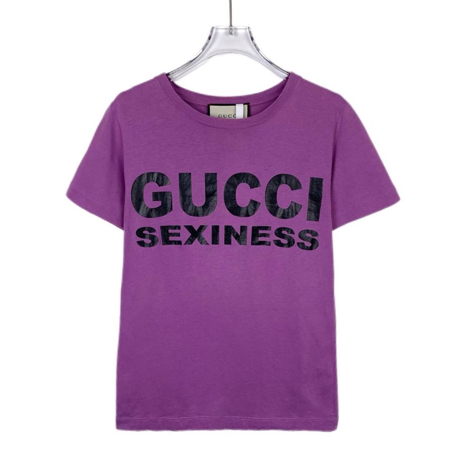 Gucci Gucci Purple Logo Cotton Tee (Size XXS) Size XXS / US 00 / IT 34 - 1 Thumbnail