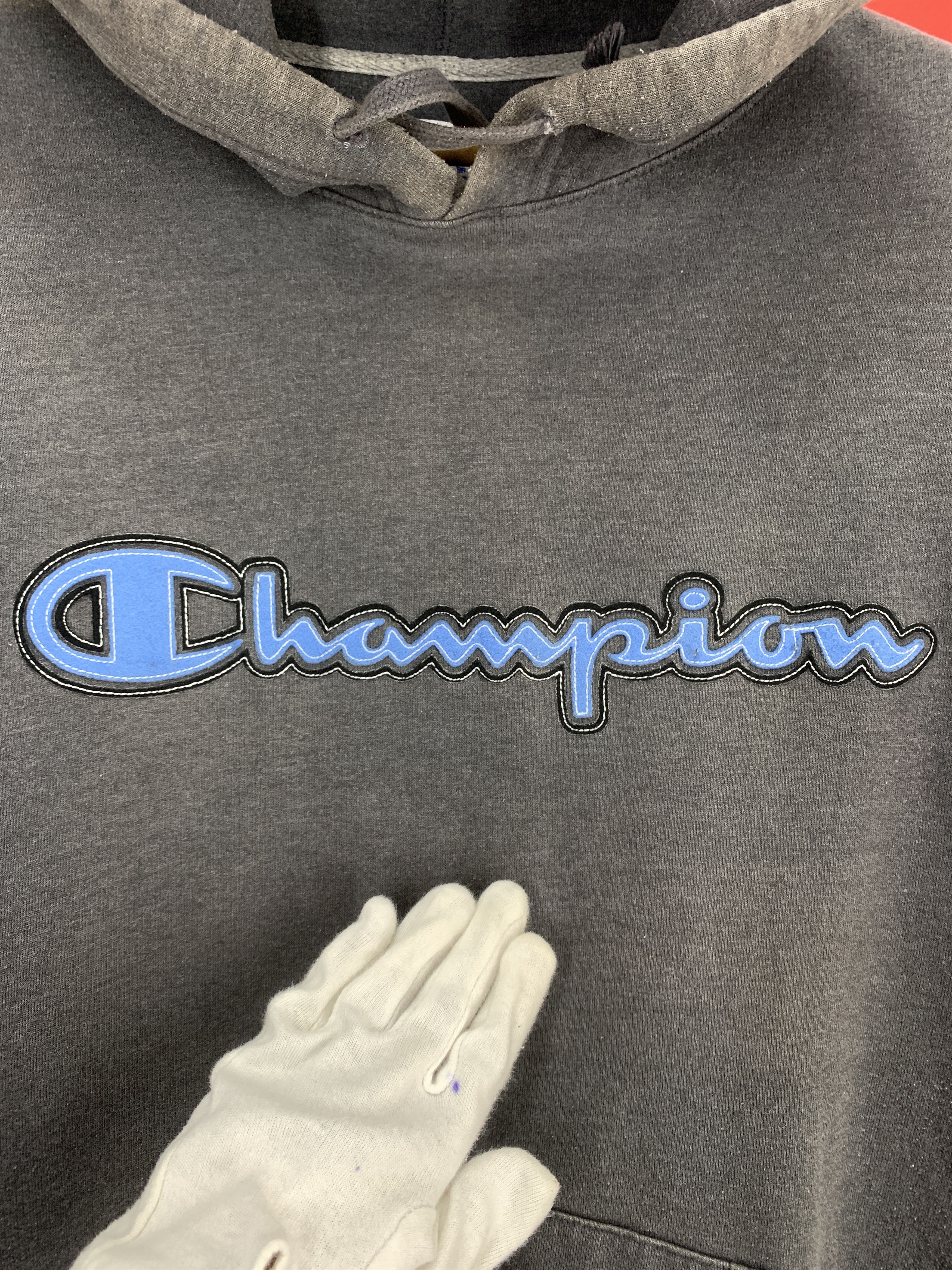Champion Y2K Vintage CHAMPION Hoodie Pullover #2214/21 Size US XL / EU 56 / 4 - 3 Thumbnail