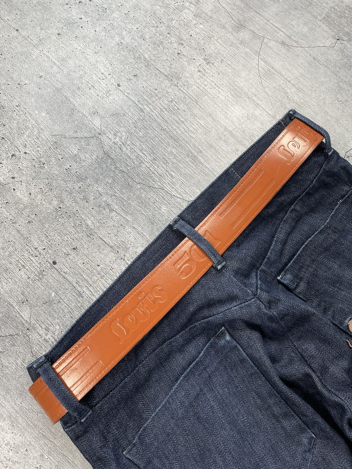 Levi's × Vintage Vintage Levi’s Monogram Leather Belt Size ONE SIZE - 4 Thumbnail