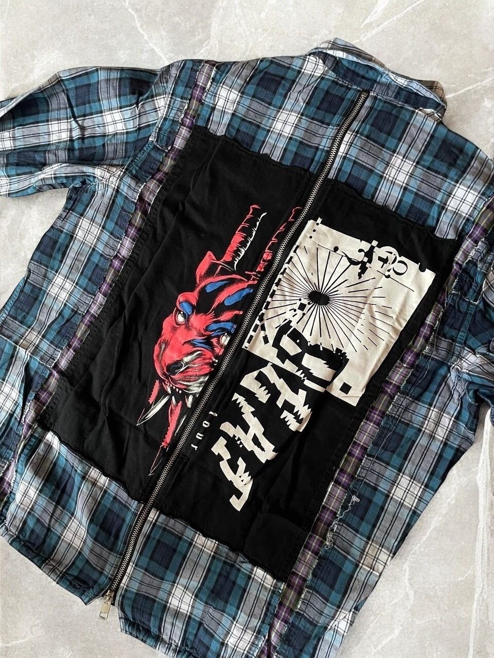 Diesel × Vintage DIESEL PATCHWORK CHECKED Plaid Shirt Artwork y2k Flannel Size US M / EU 48-50 / 2 - 4 Thumbnail
